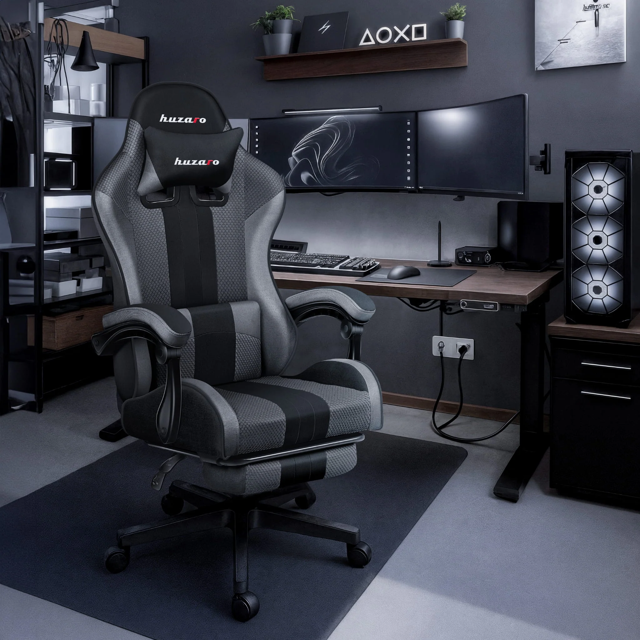 Huzaro Force 4.7 Grau Mesh Gaming-Stuhl - Image 3