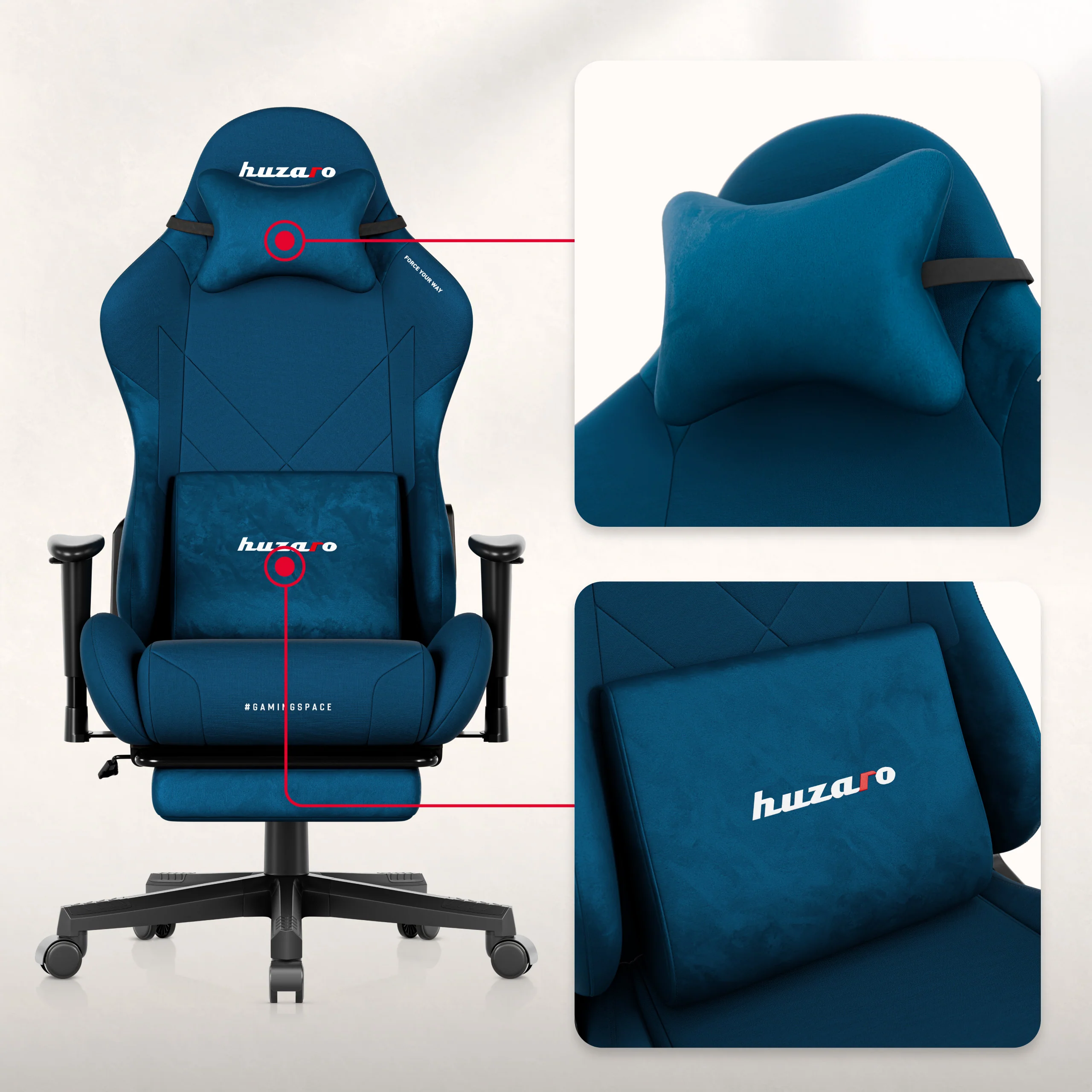 Huzaro Force 5.7 Blauer Gaming-Stuhl - Image 4