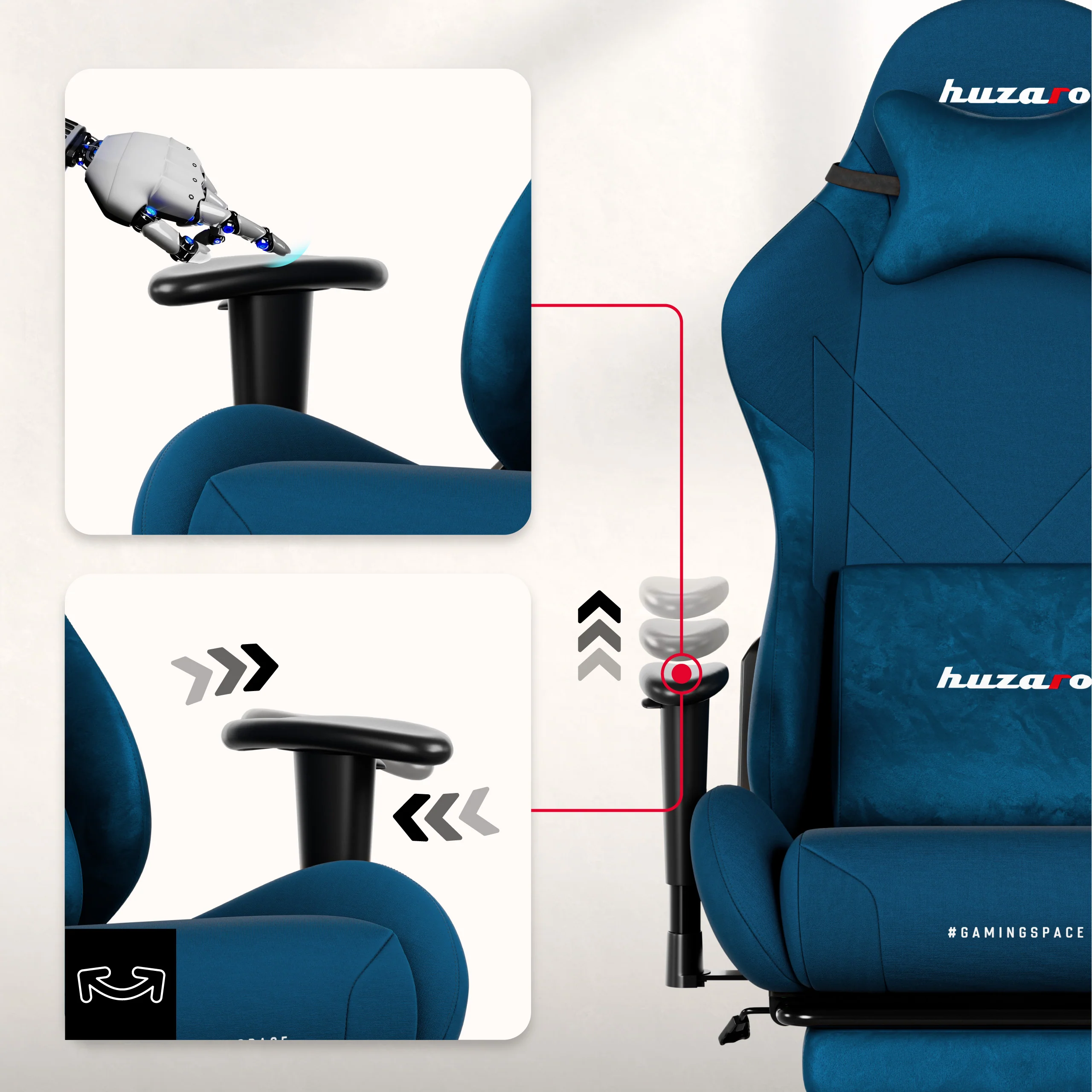 Huzaro Force 5.7 Blauer Gaming-Stuhl - Image 5