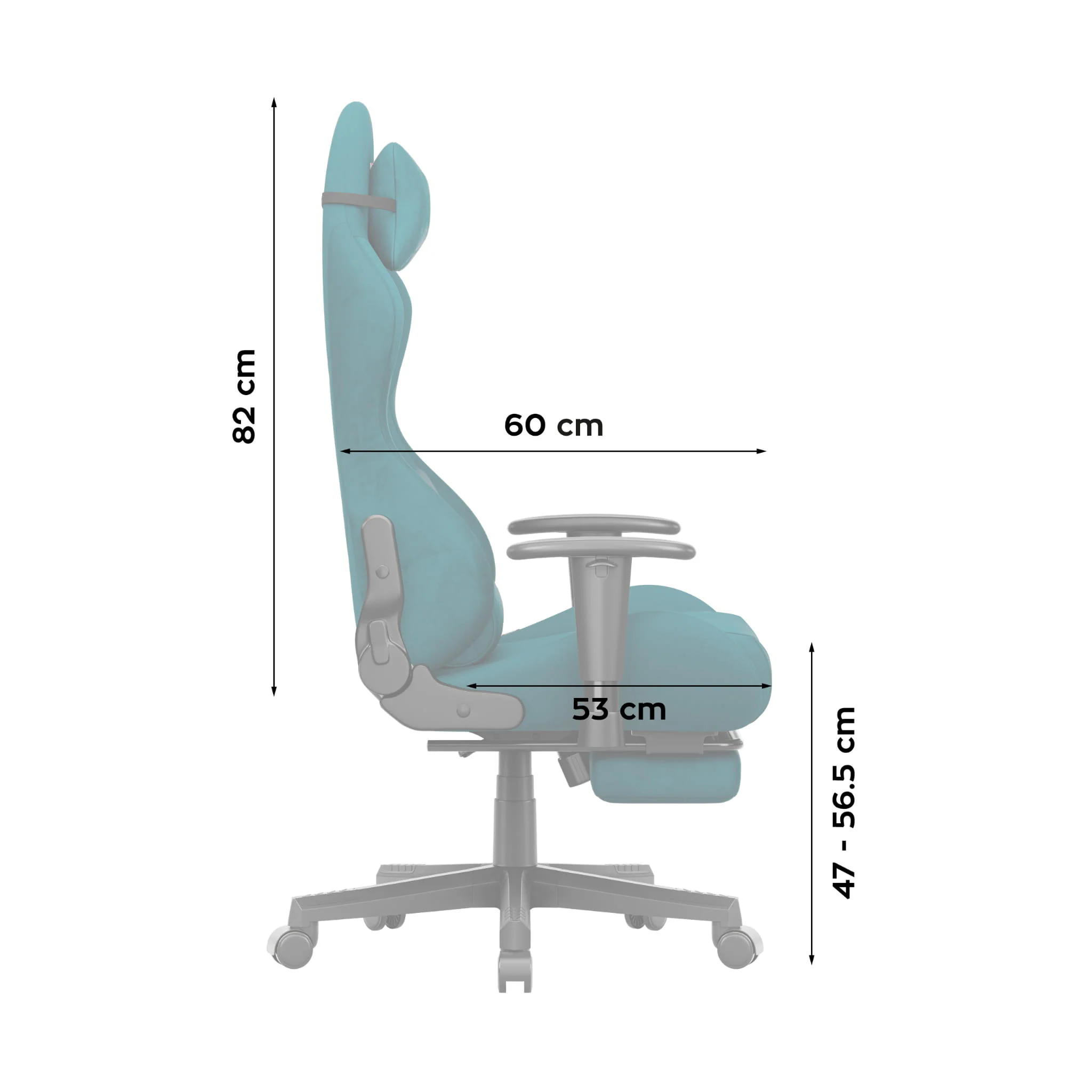 Huzaro Force 5.7 Gaming-Stuhl in Teal - Image 13