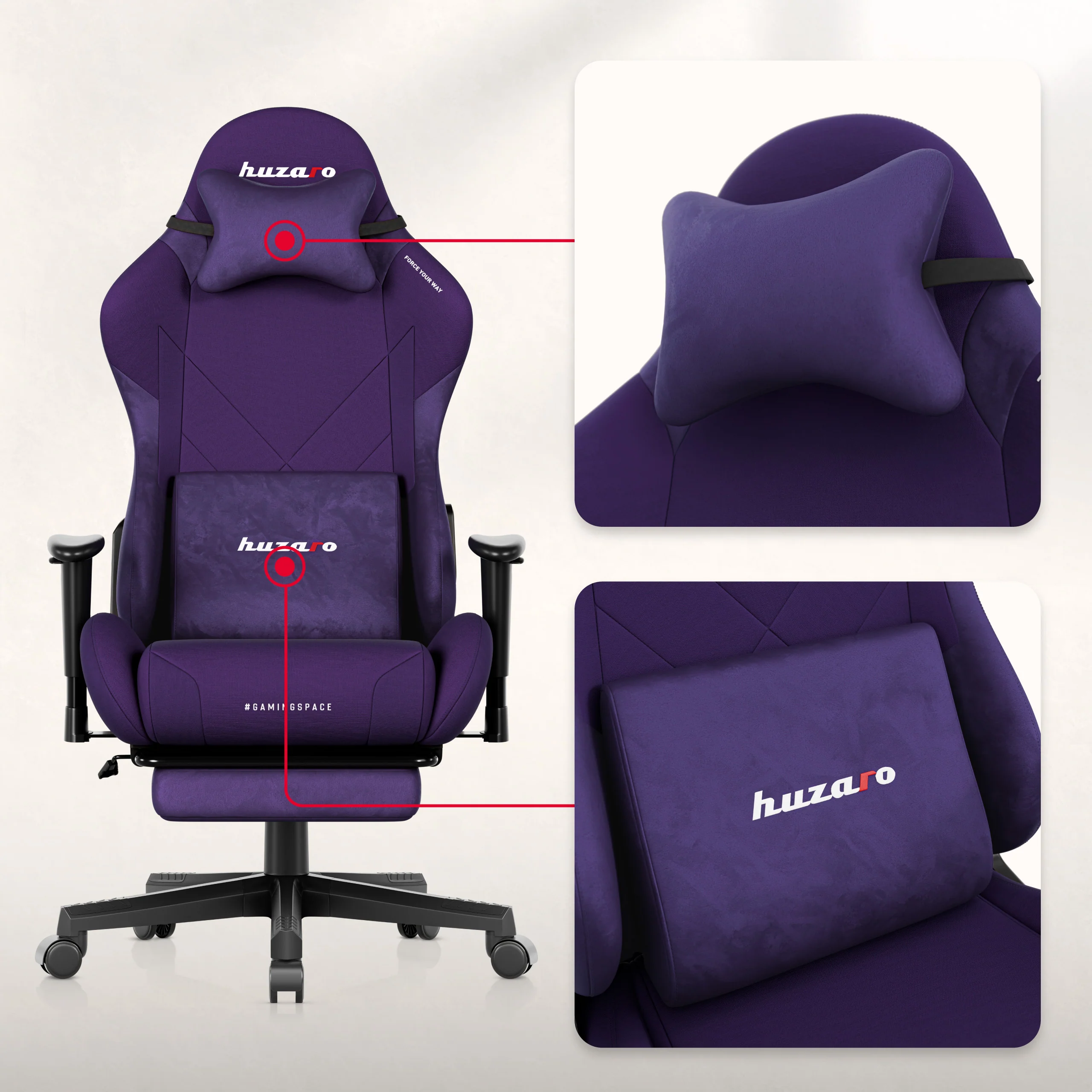 Huzaro Force 5.7 Lila Gaming-Stuhl - Image 4