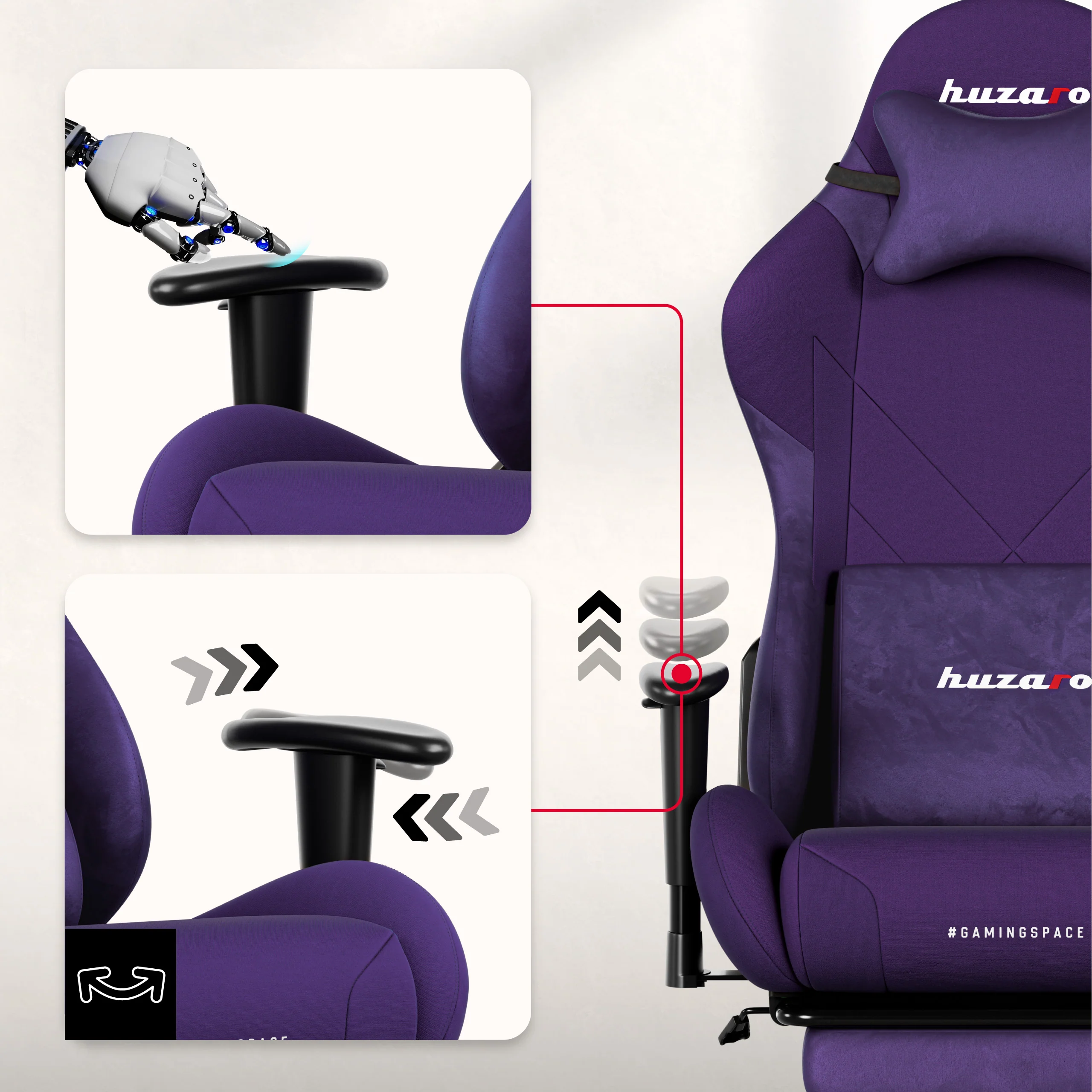 Huzaro Force 5.7 Lila Gaming-Stuhl - Image 5