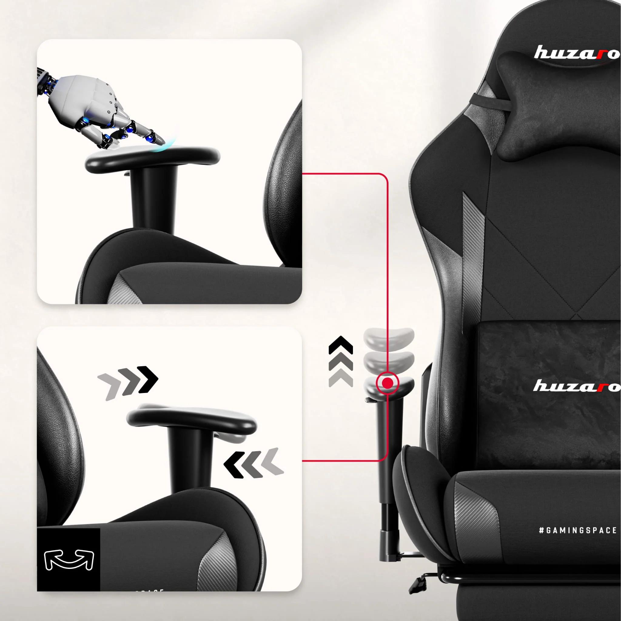 Huzaro Force 5.7 Schwarzer Gaming-Stuhl - Image 8
