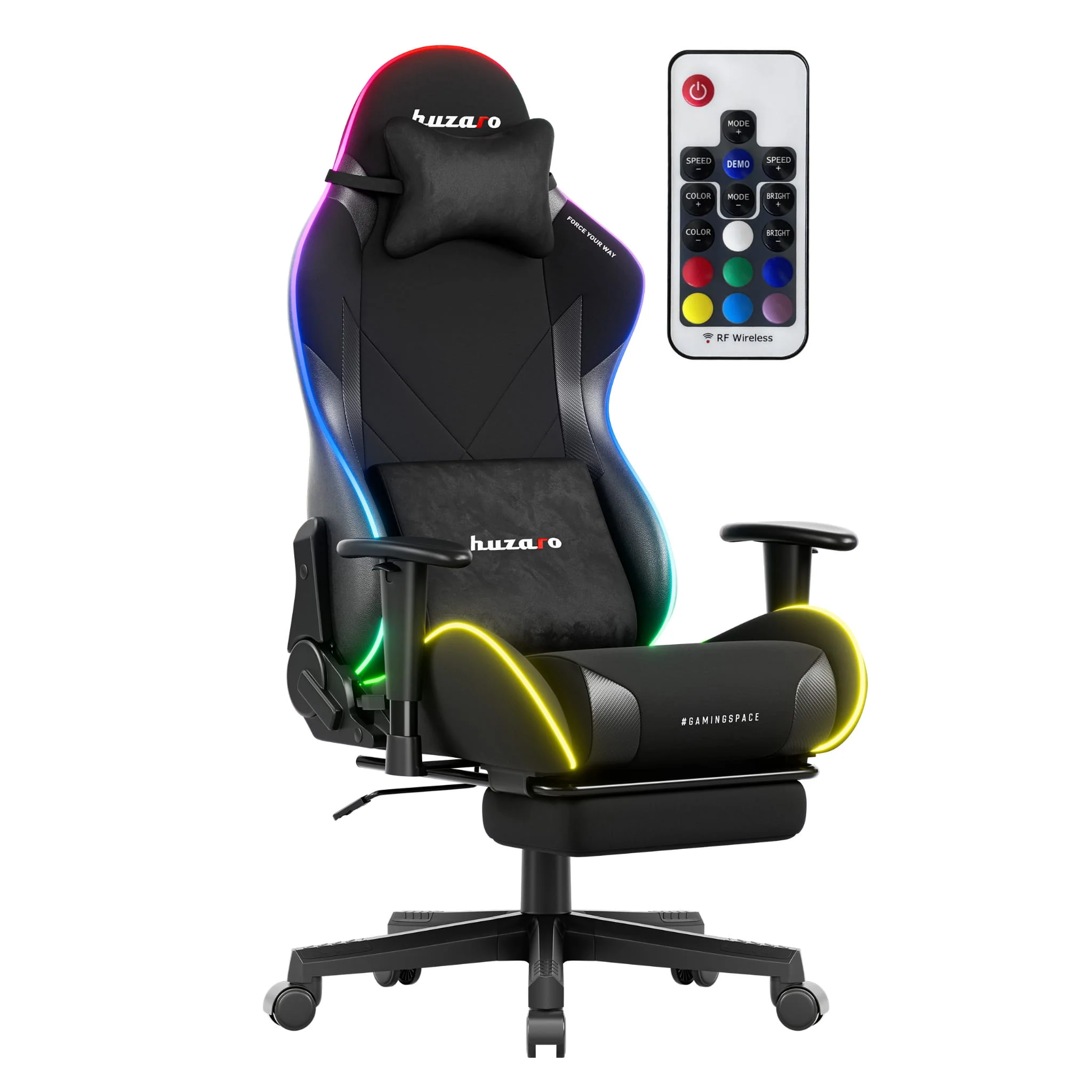 Huzaro Force 5.7 Schwarzer RGB-LED Gaming-Stuhl - Image 10