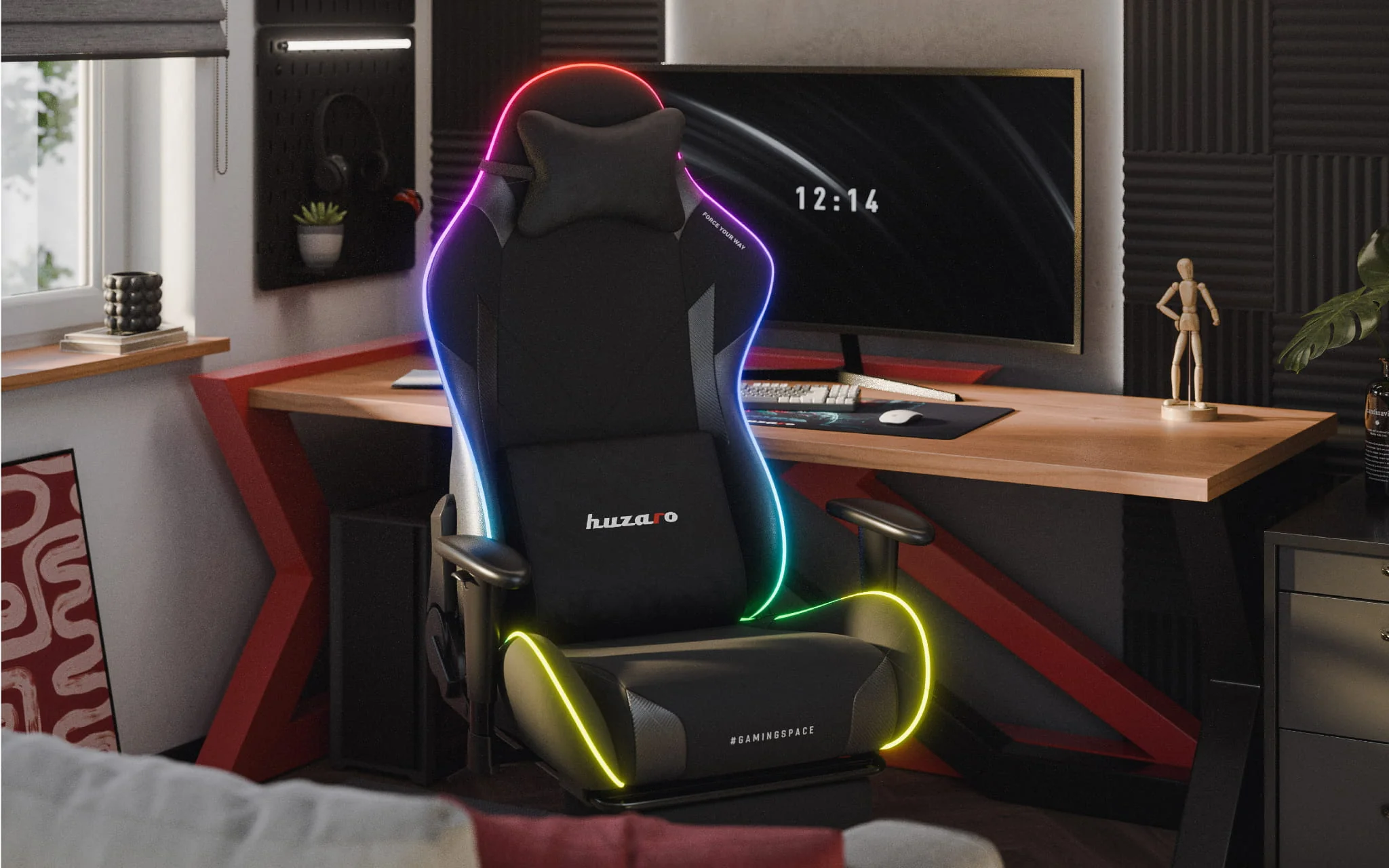Huzaro Force 5.7 Schwarzer RGB-LED Gaming-Stuhl - Image 11