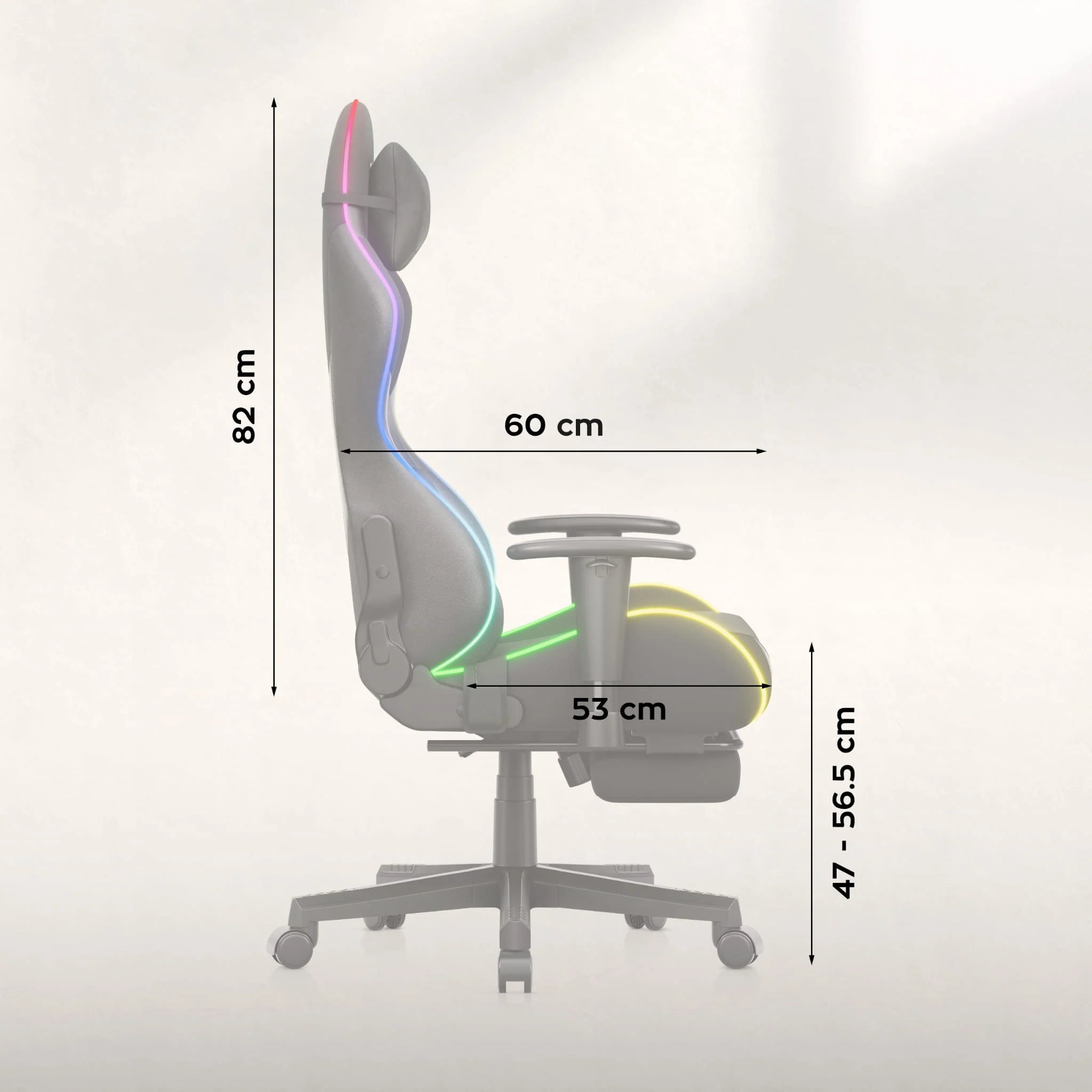Huzaro Force 5.7 Schwarzer RGB-LED Gaming-Stuhl - Image 15