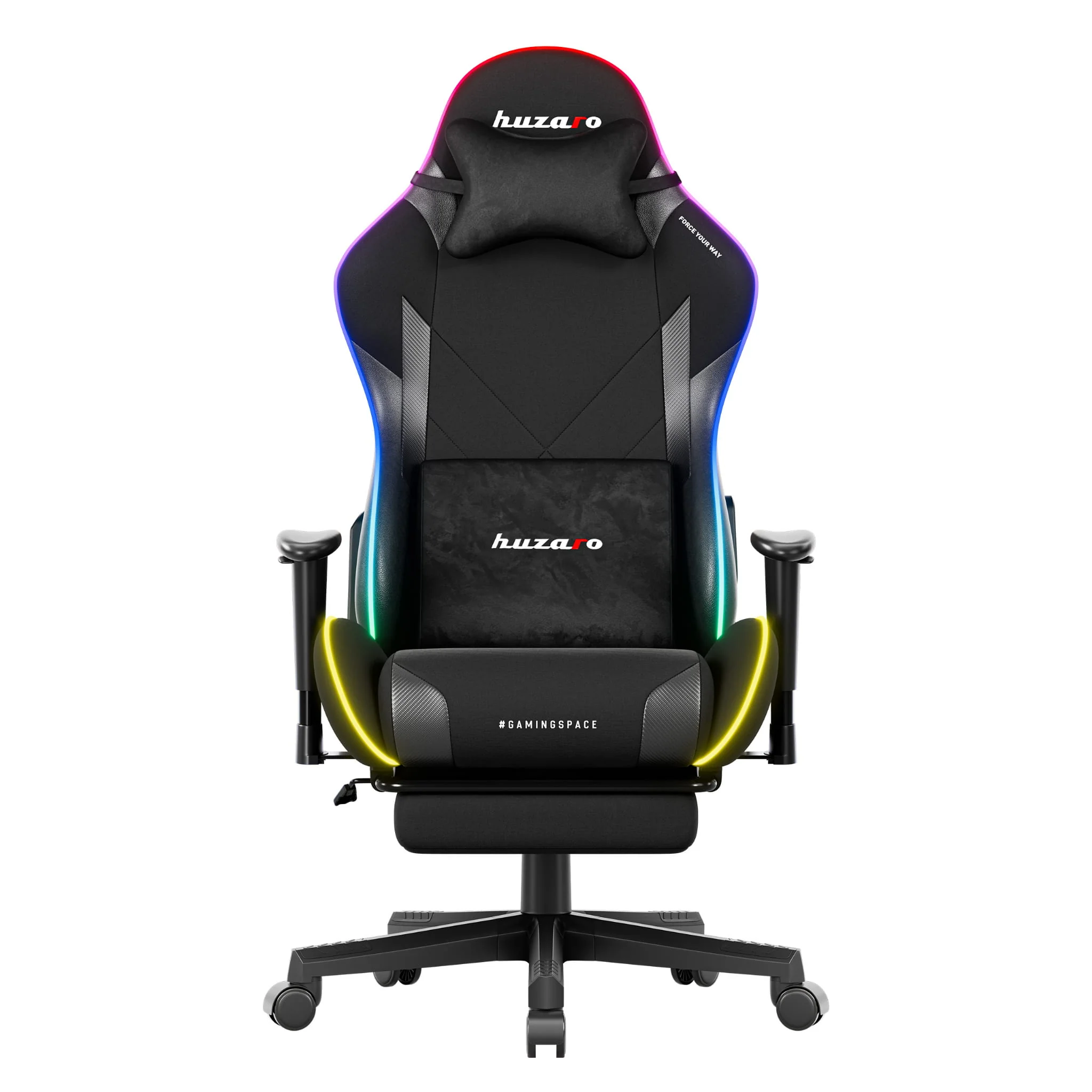 Huzaro Force 5.7 Schwarzer RGB-LED Gaming-Stuhl - Image 2