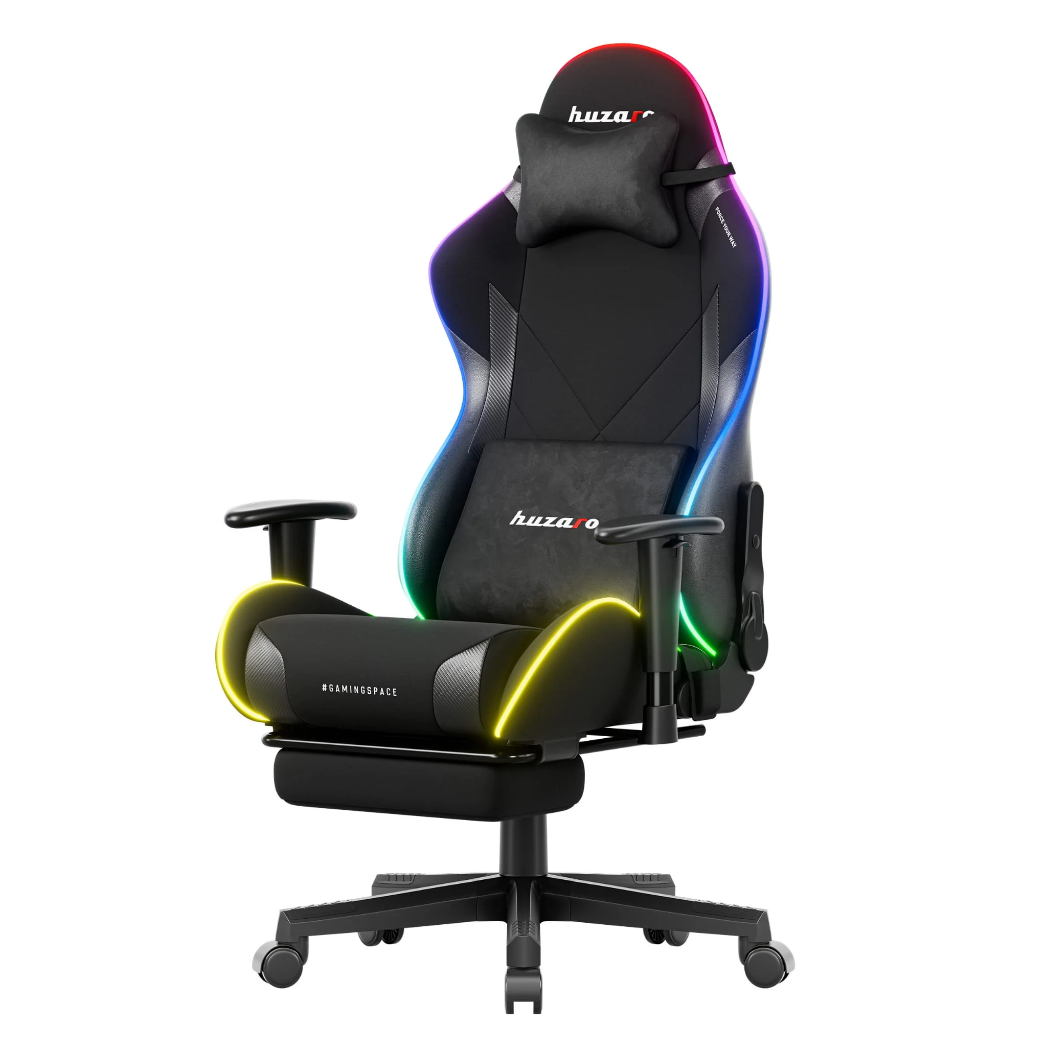 Huzaro Force 5.7 Schwarzer RGB-LED Gaming-Stuhl - Image 6