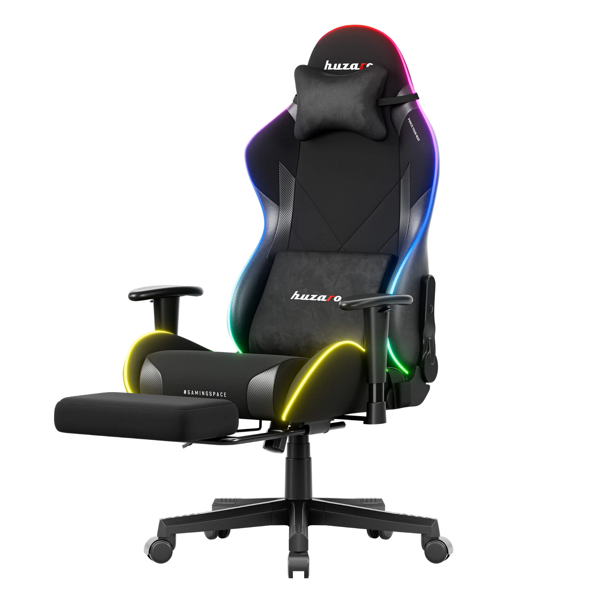 Huzaro Force 5.7 Schwarzer RGB-LED Gaming-Stuhl - Image 7