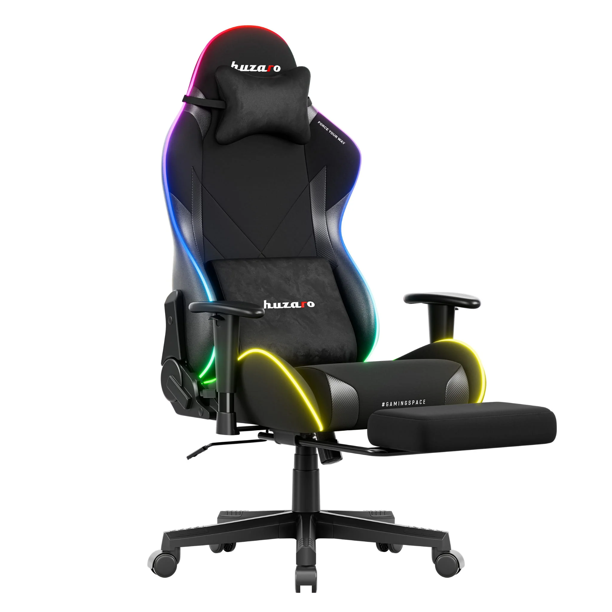 Huzaro Force 5.7 Schwarzer RGB-LED Gaming-Stuhl - Image 8