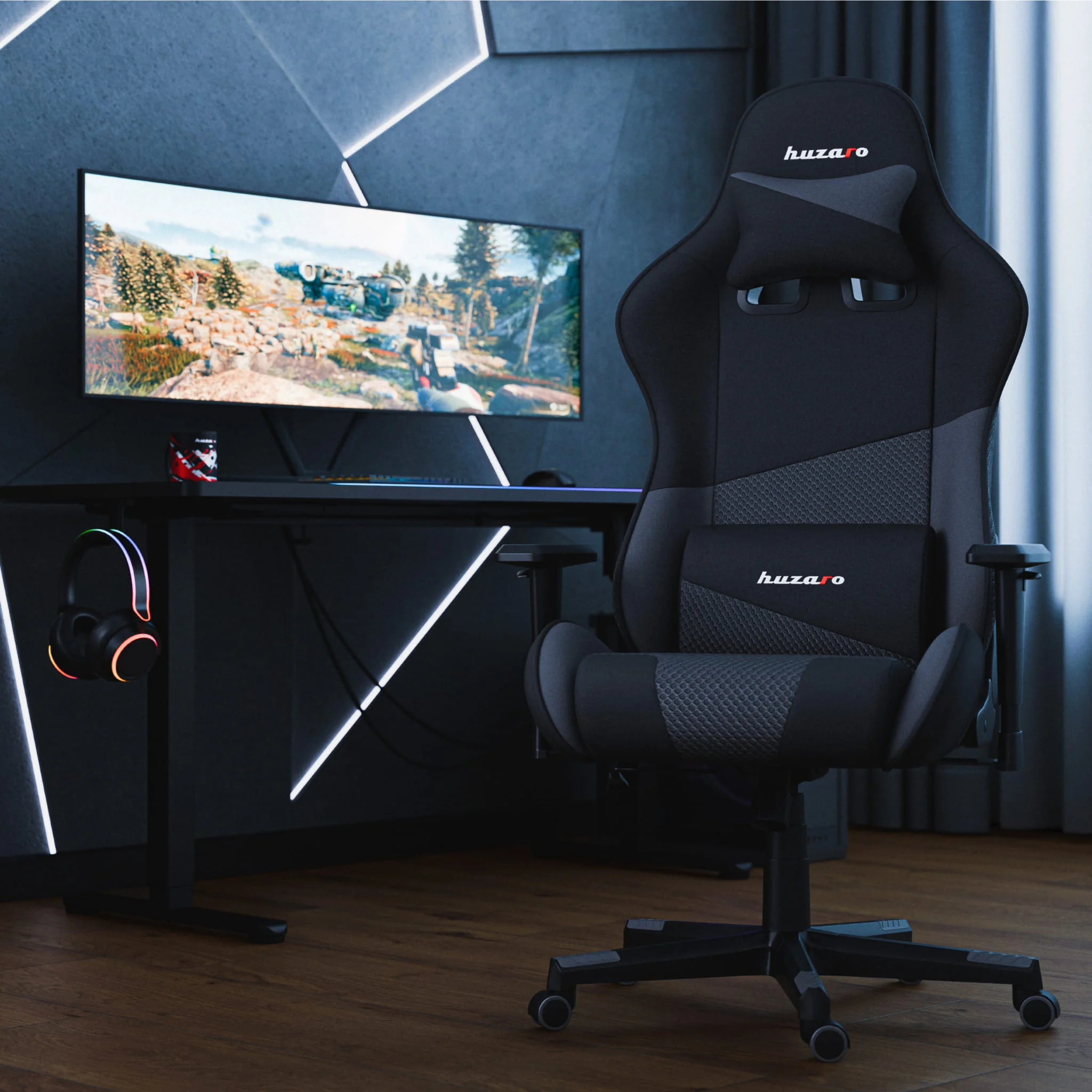 HUZARO FORCE 6.2 Grau Mesh Gaming-Stuhl - Image 4