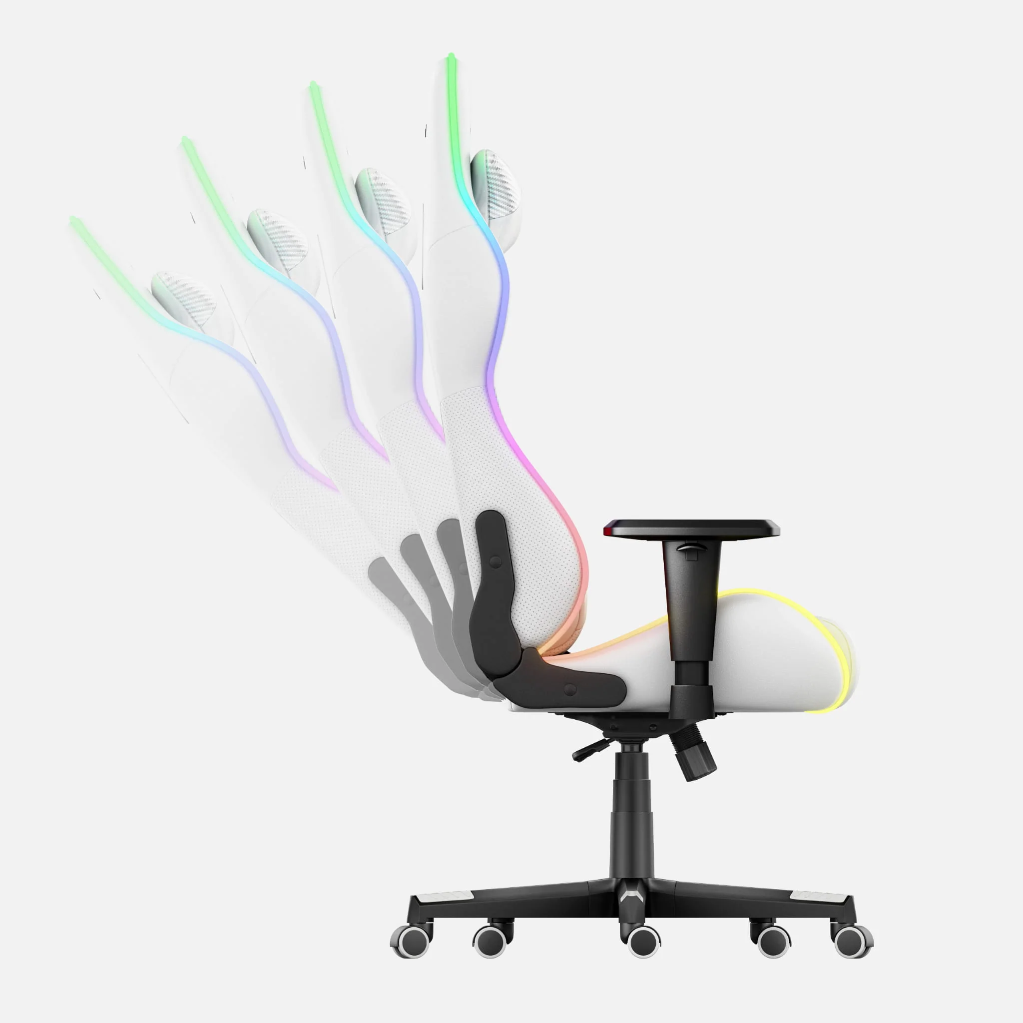 HUZARO FORCE 6.2 Weiß RGB LED Gaming-Stuhl - Image 10