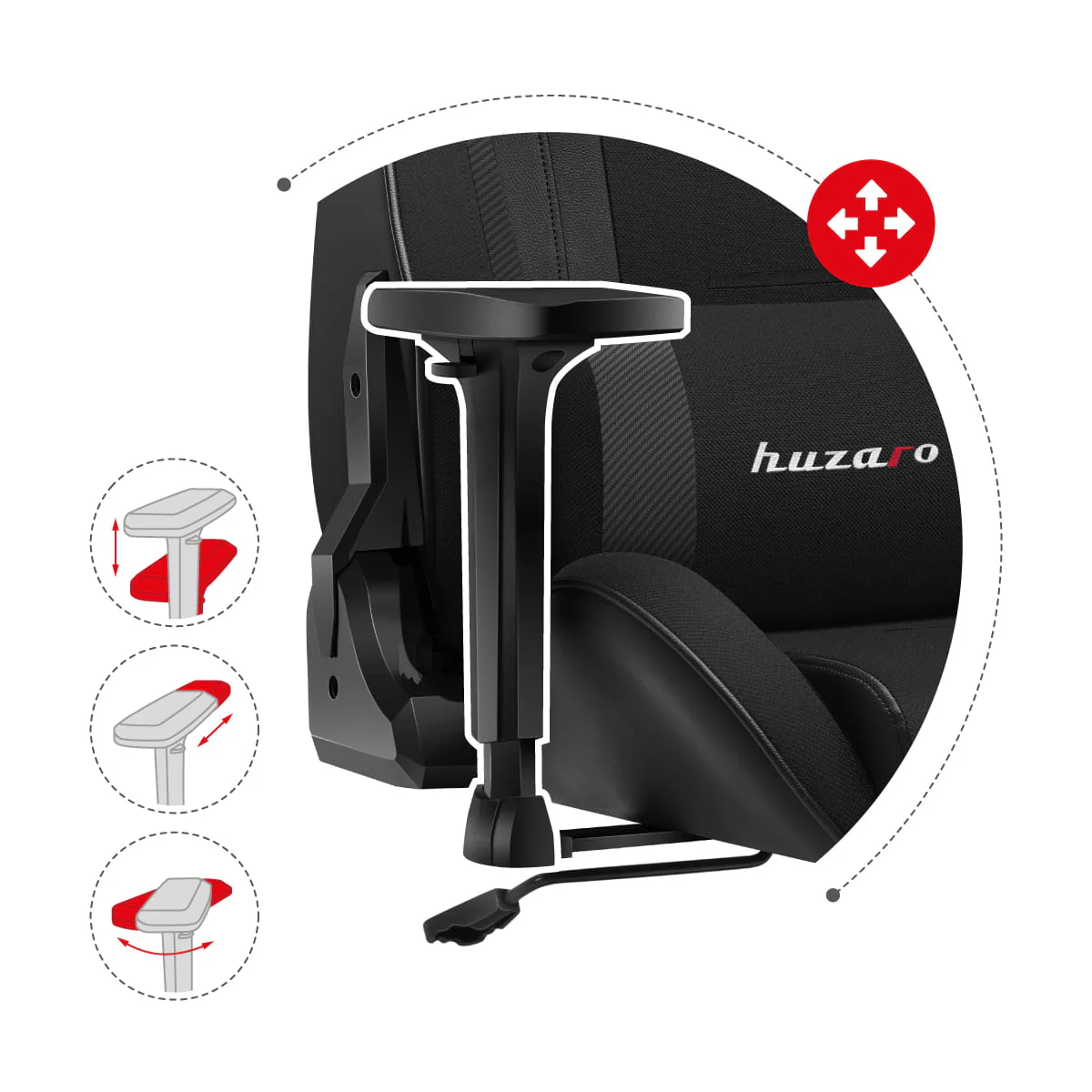 HUZARO FORCE 7.6 Gaming-Stuhl Schwarz - Image 9