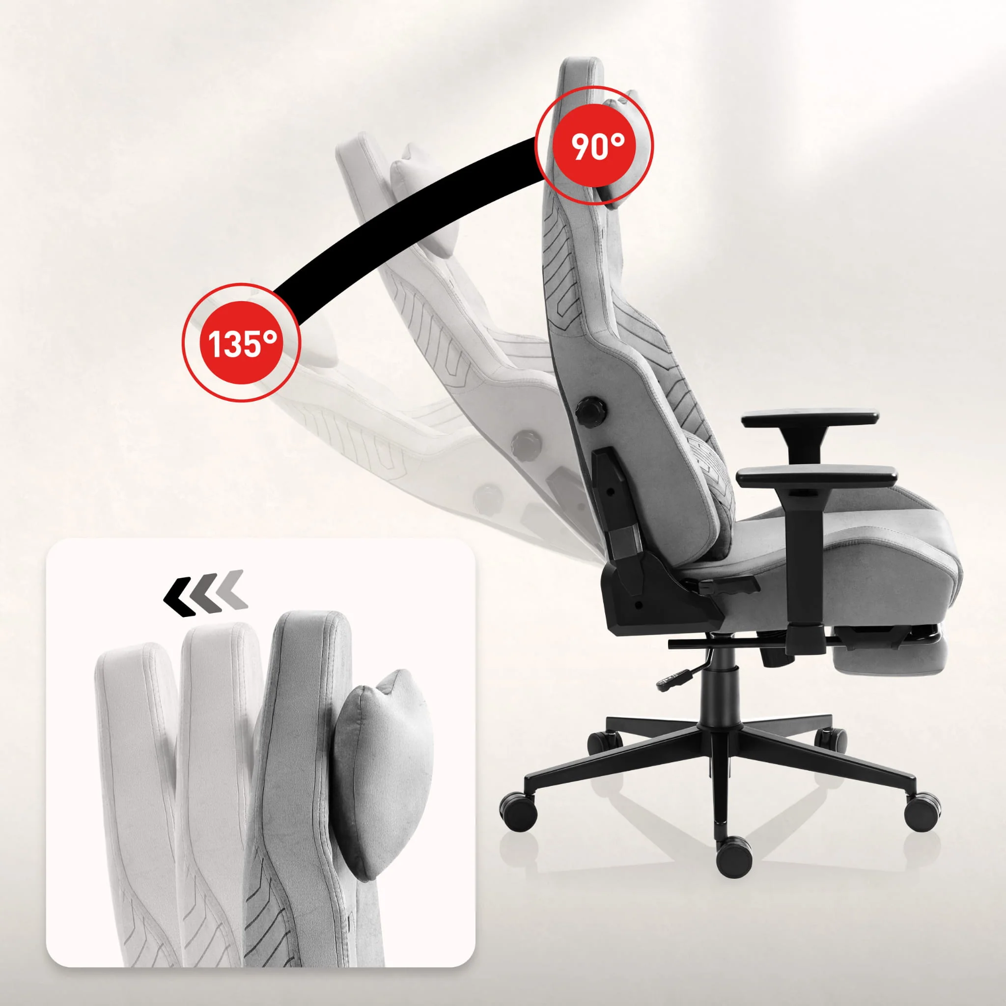 Huzaro Force 8.1 Grau Gaming Stuhl - Image 5