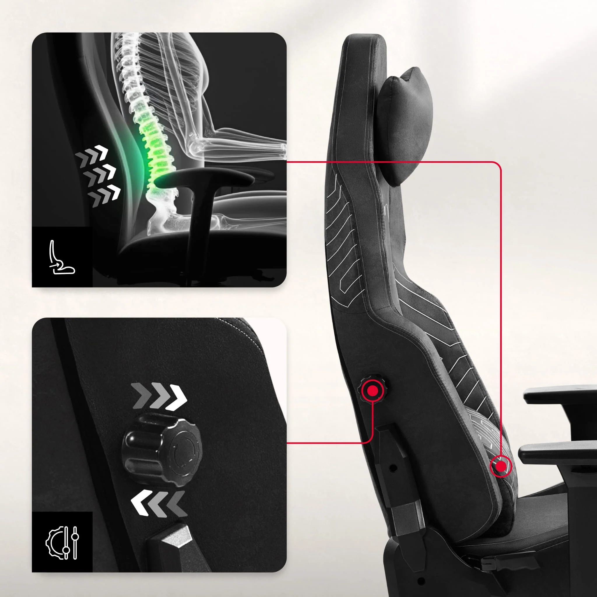 Huzaro Force 8.1 Schwarz Gaming Stuhl - Image 4