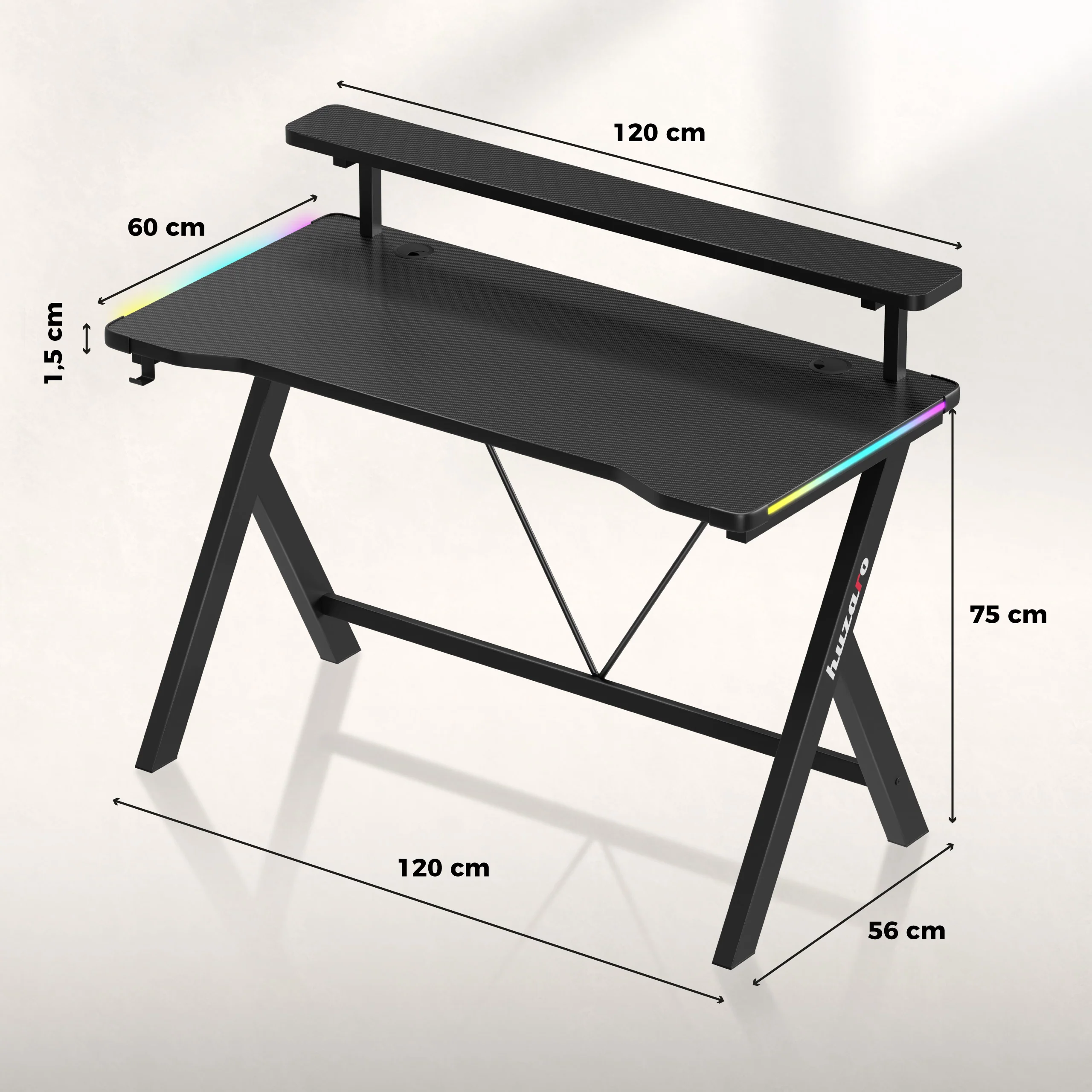 Huzaro Hero 1.9 RGB LED Gaming-Schreibtisch 120 cm - Image 15