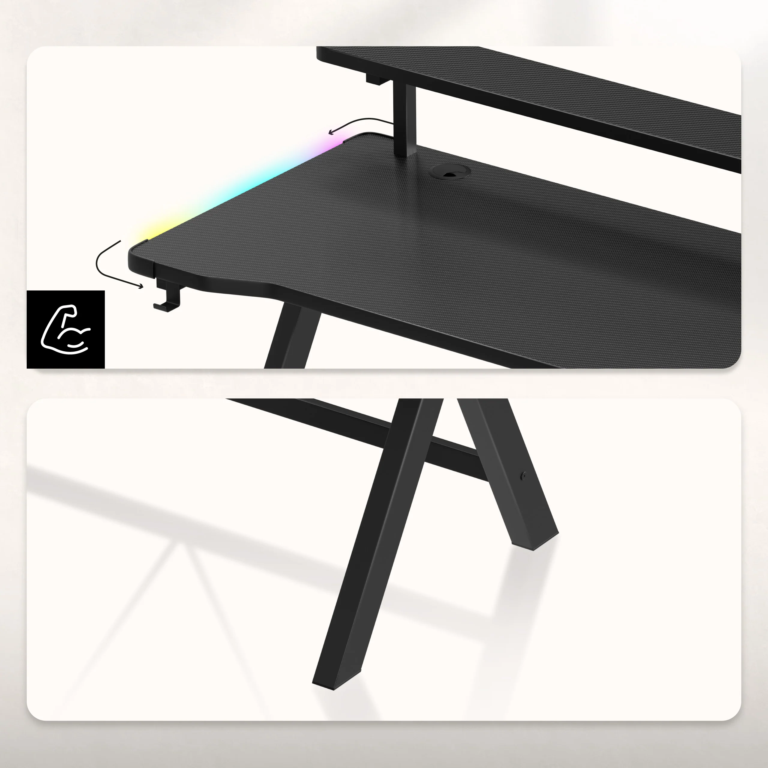 Huzaro Hero 1.9 RGB LED Gaming-Schreibtisch 120 cm - Image 18