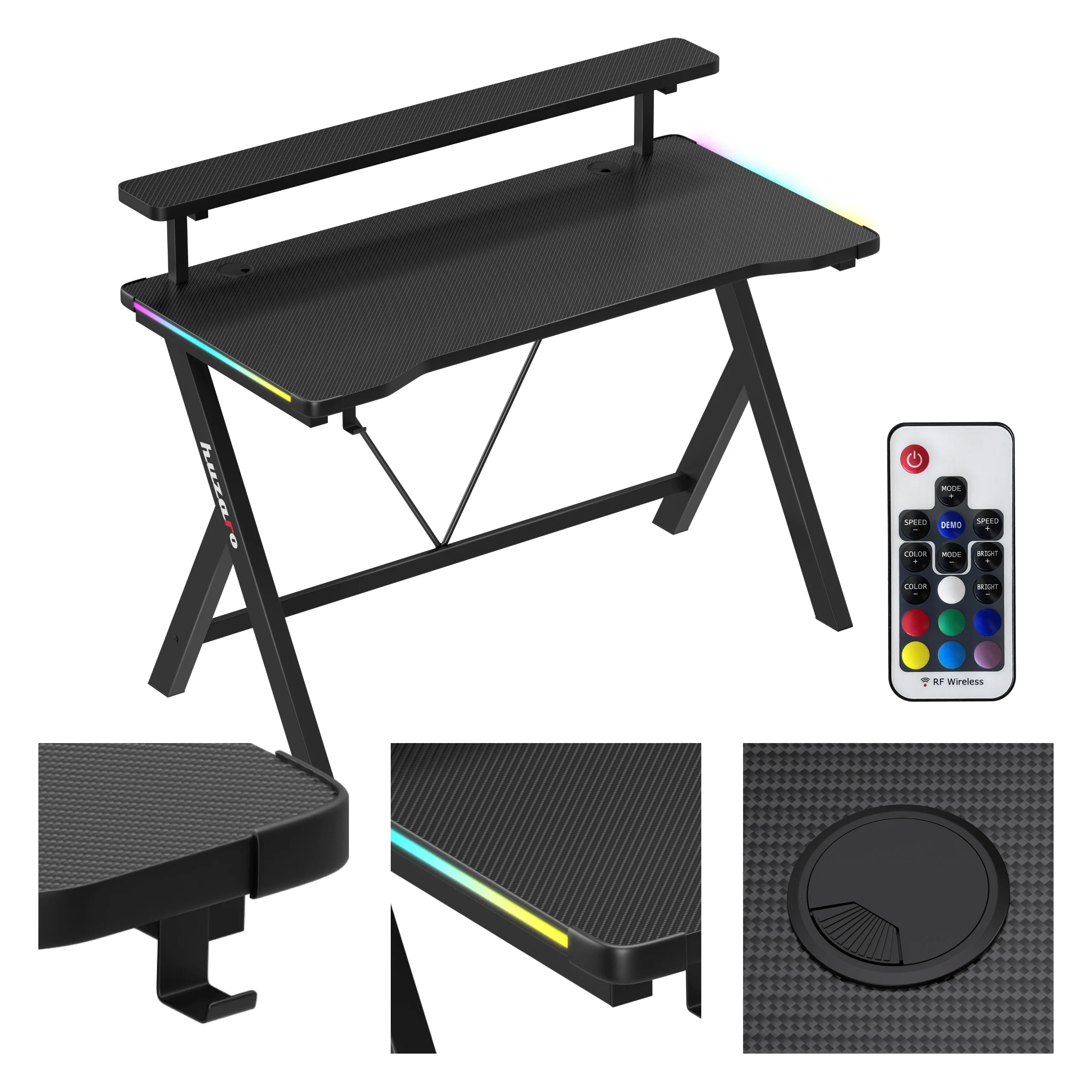 Huzaro Hero 1.9 RGB LED Gaming-Schreibtisch 120 cm - Image 6