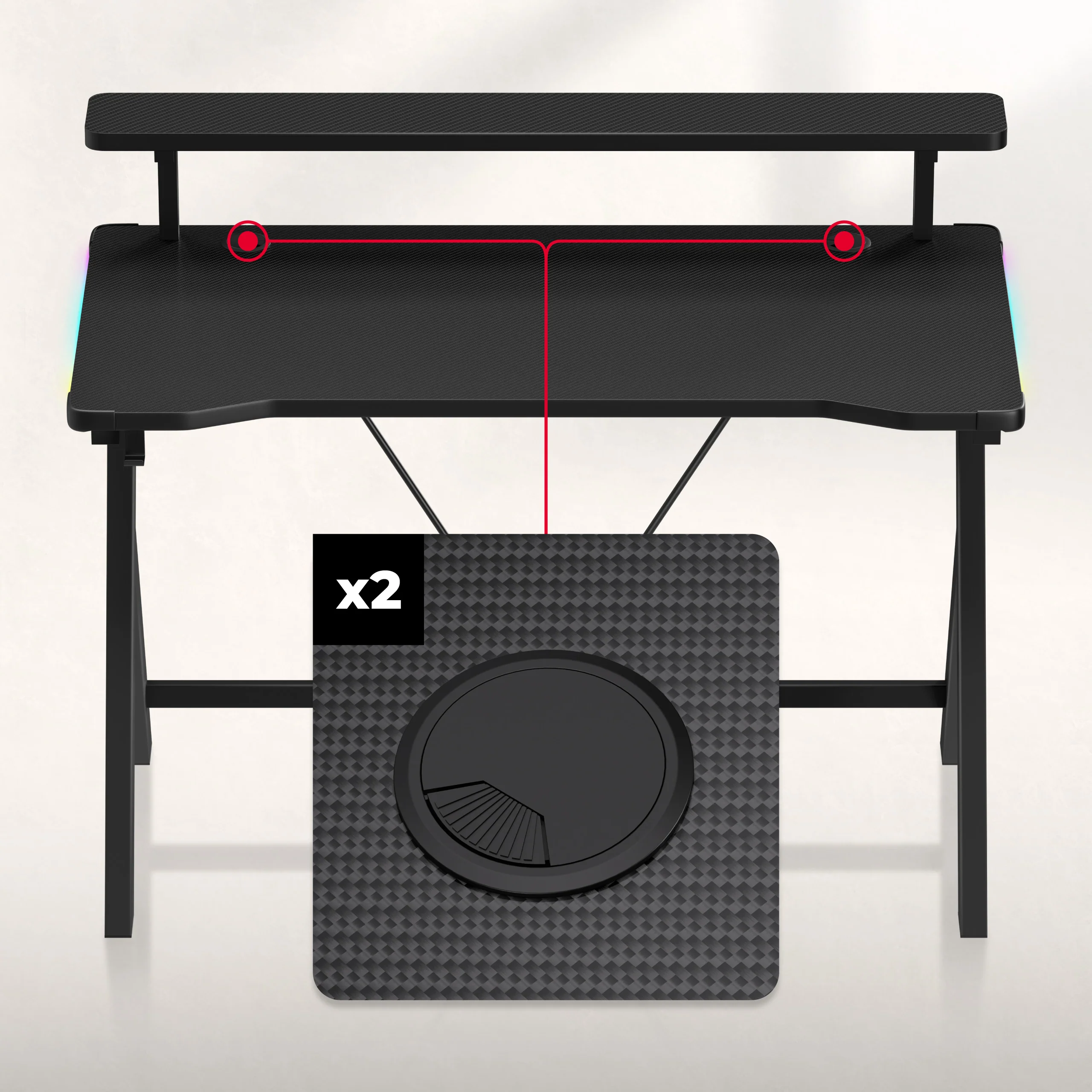 Huzaro Hero 1.9 RGB LED Gaming-Schreibtisch 120 cm - Image 7