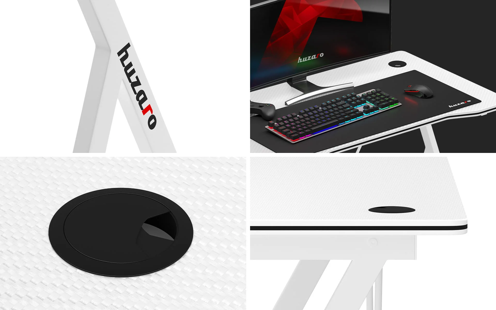 Huzaro Hero 1.4 Weißer Gaming-Schreibtisch - Image 15