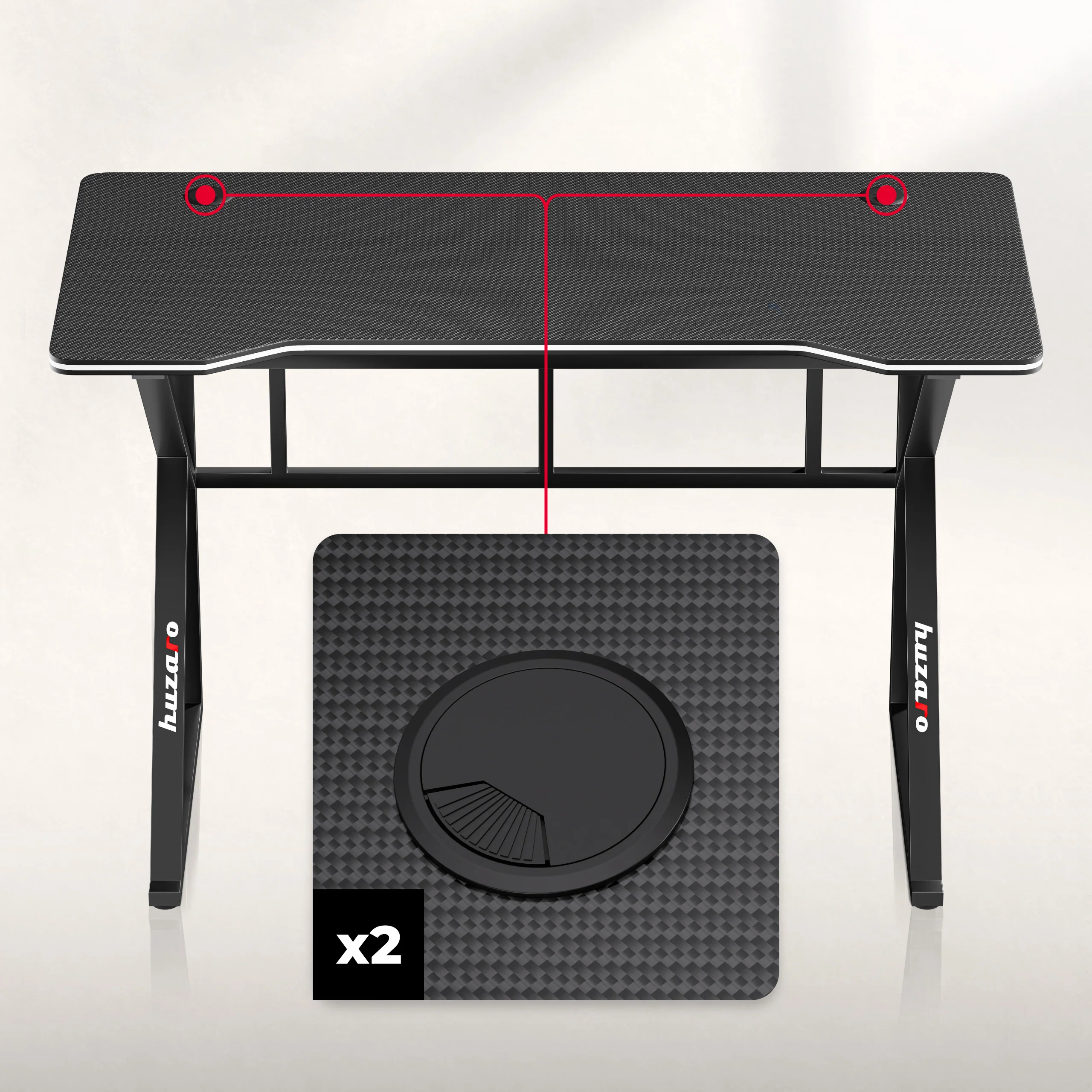Huzaro Hero 1.6 Gaming-Schreibtisch Schwarz - Image 3
