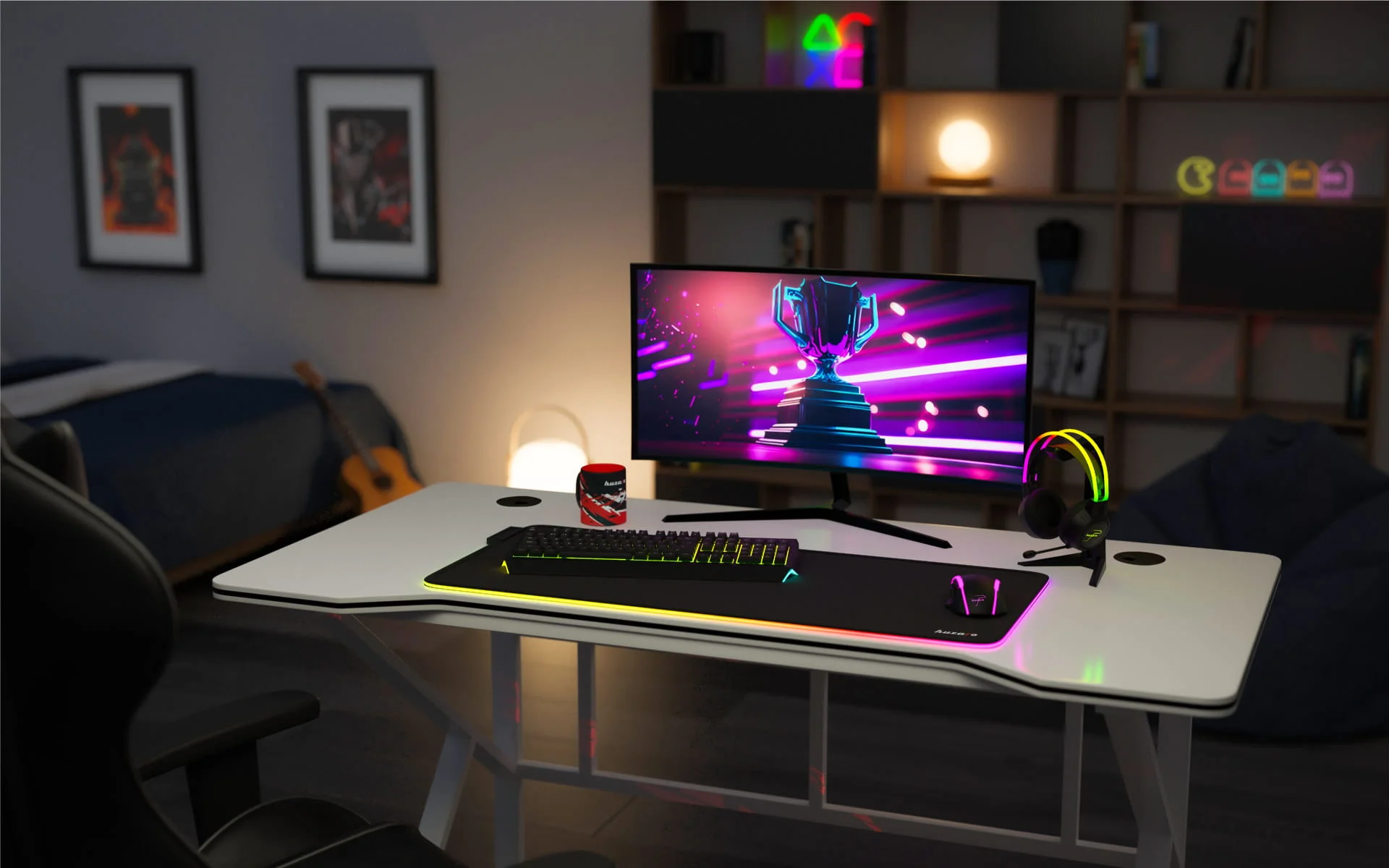Huzaro Hero 1.6 Gaming-Schreibtisch Weiß - Image 11