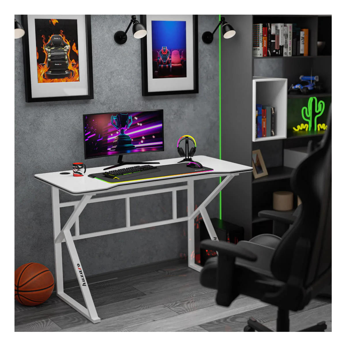 Huzaro Hero 1.6 Gaming-Schreibtisch Weiß - Image 7