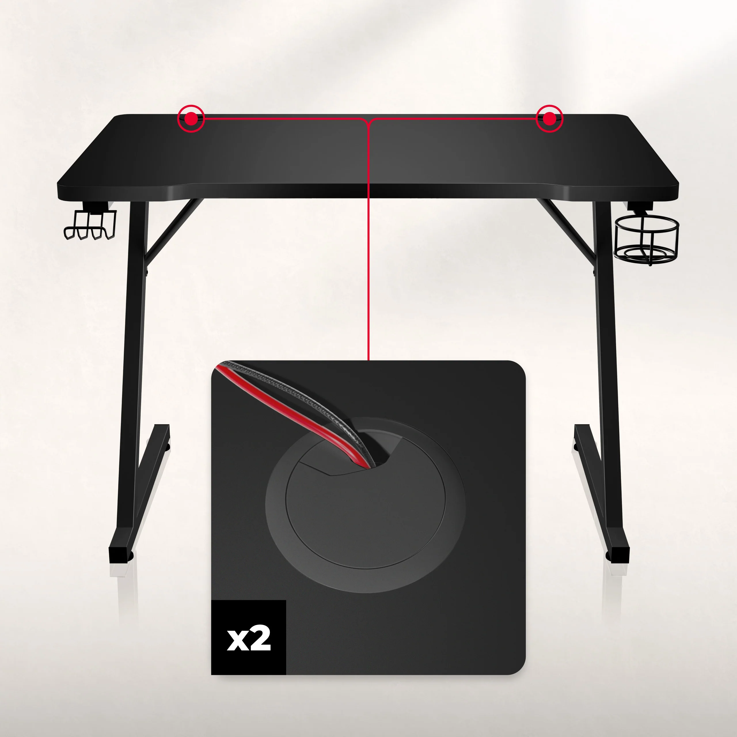 Huzaro Hero 1.8 Gaming-Schreibtisch Schwarz - Image 5