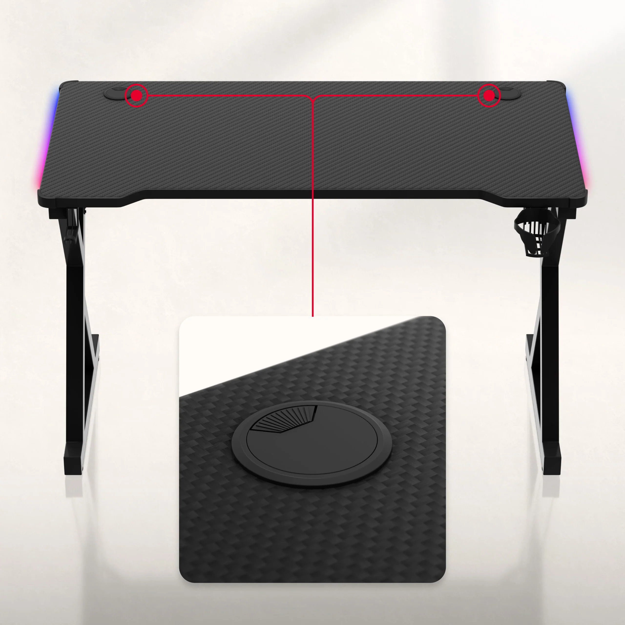 Huzaro Hero 2.3 RGB Gaming-Schreibtisch LED 120 cm - Image 14