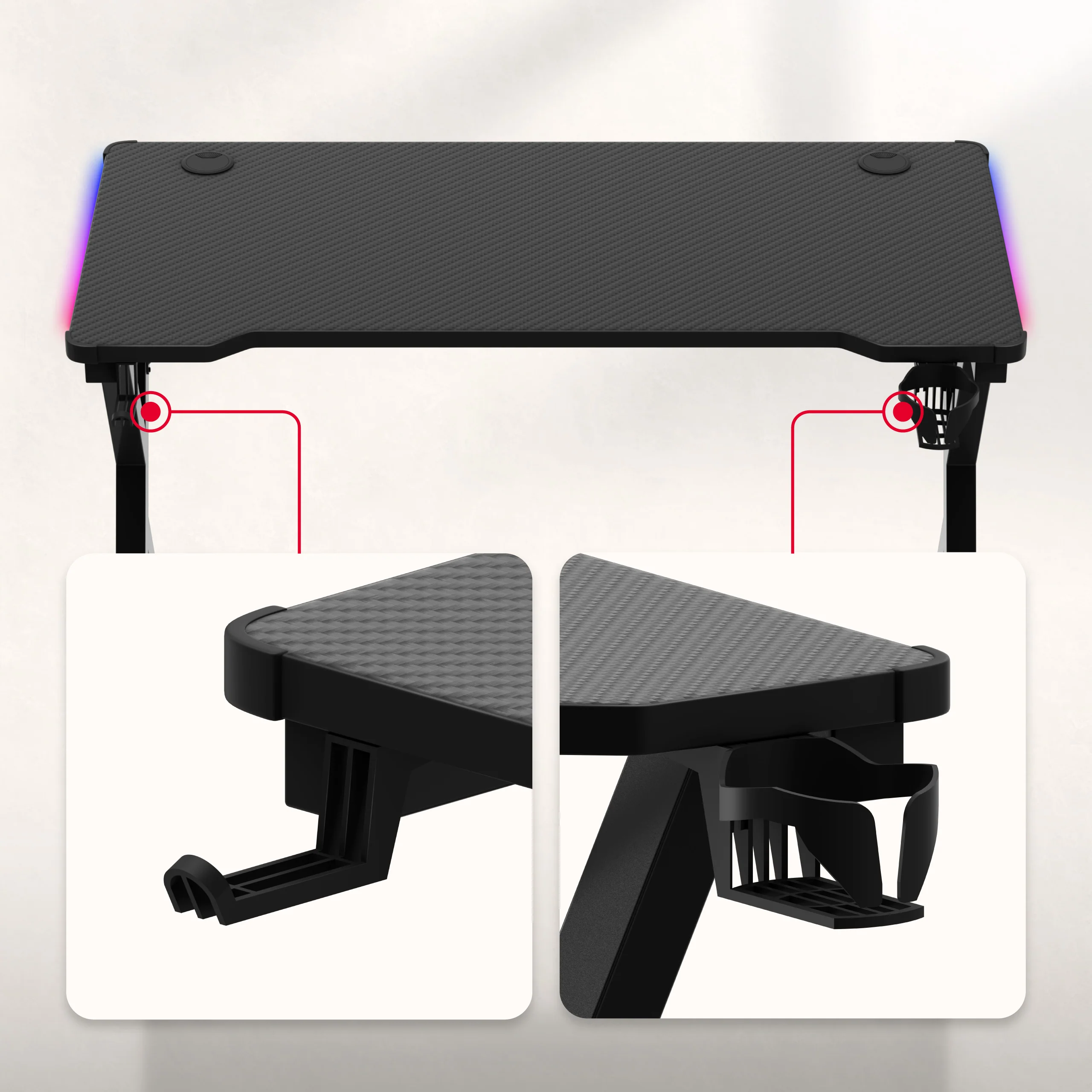 Huzaro Hero 2.3 RGB Gaming-Schreibtisch LED 120 cm - Image 15