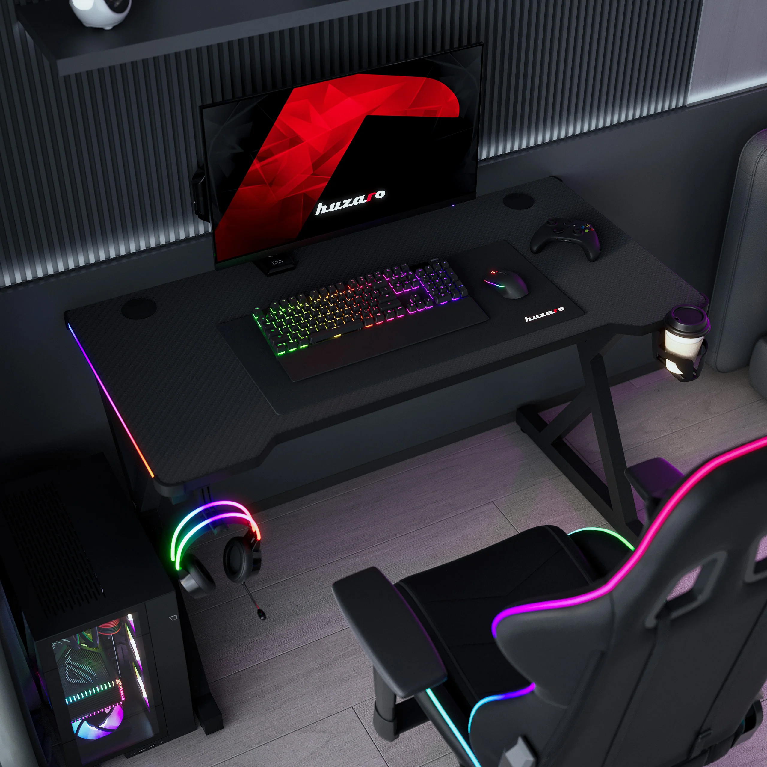 Huzaro Hero 2.3 RGB Gaming-Schreibtisch LED 120 cm - Image 21