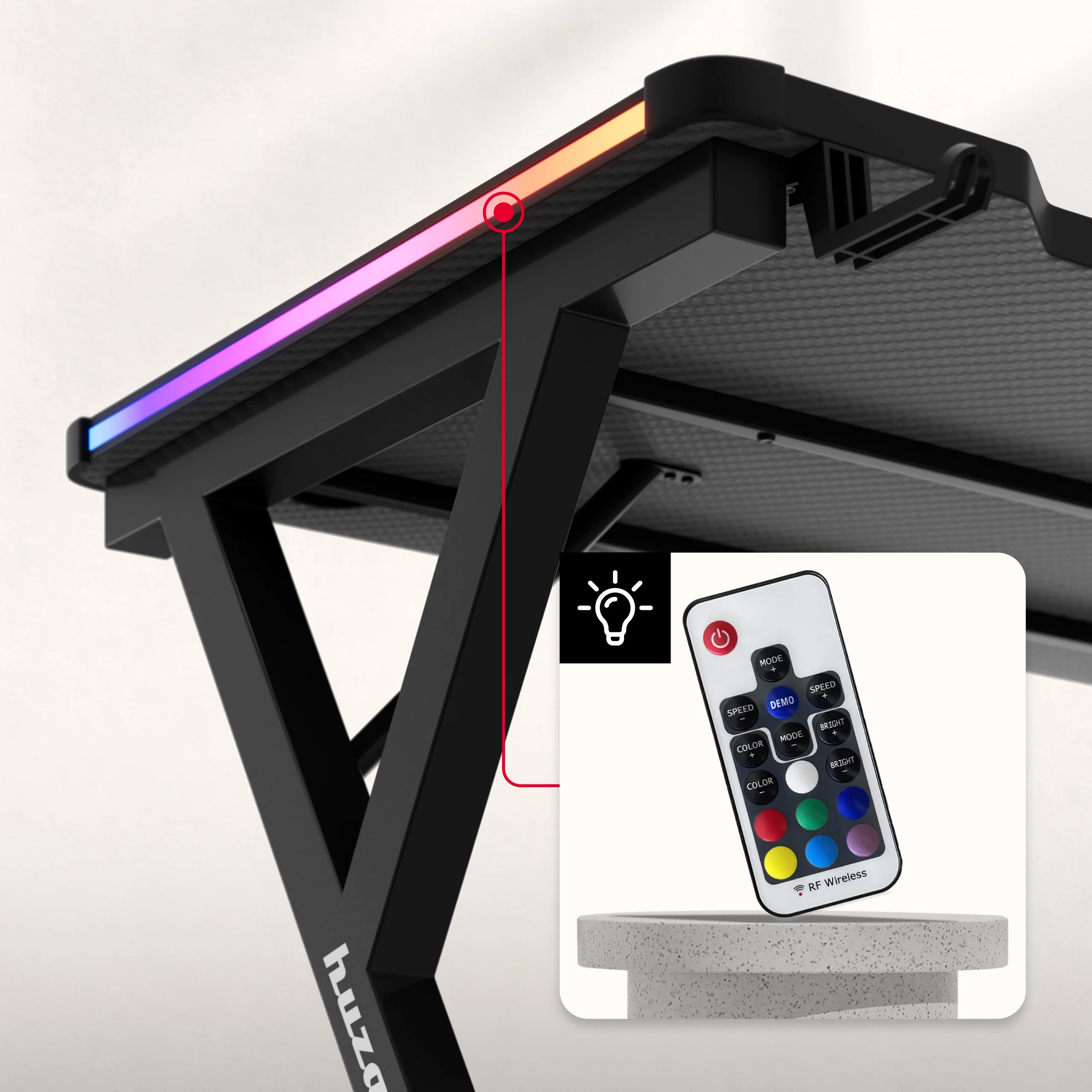 Huzaro Hero 2.3 RGB Gaming-Schreibtisch LED 120 cm - Image 3