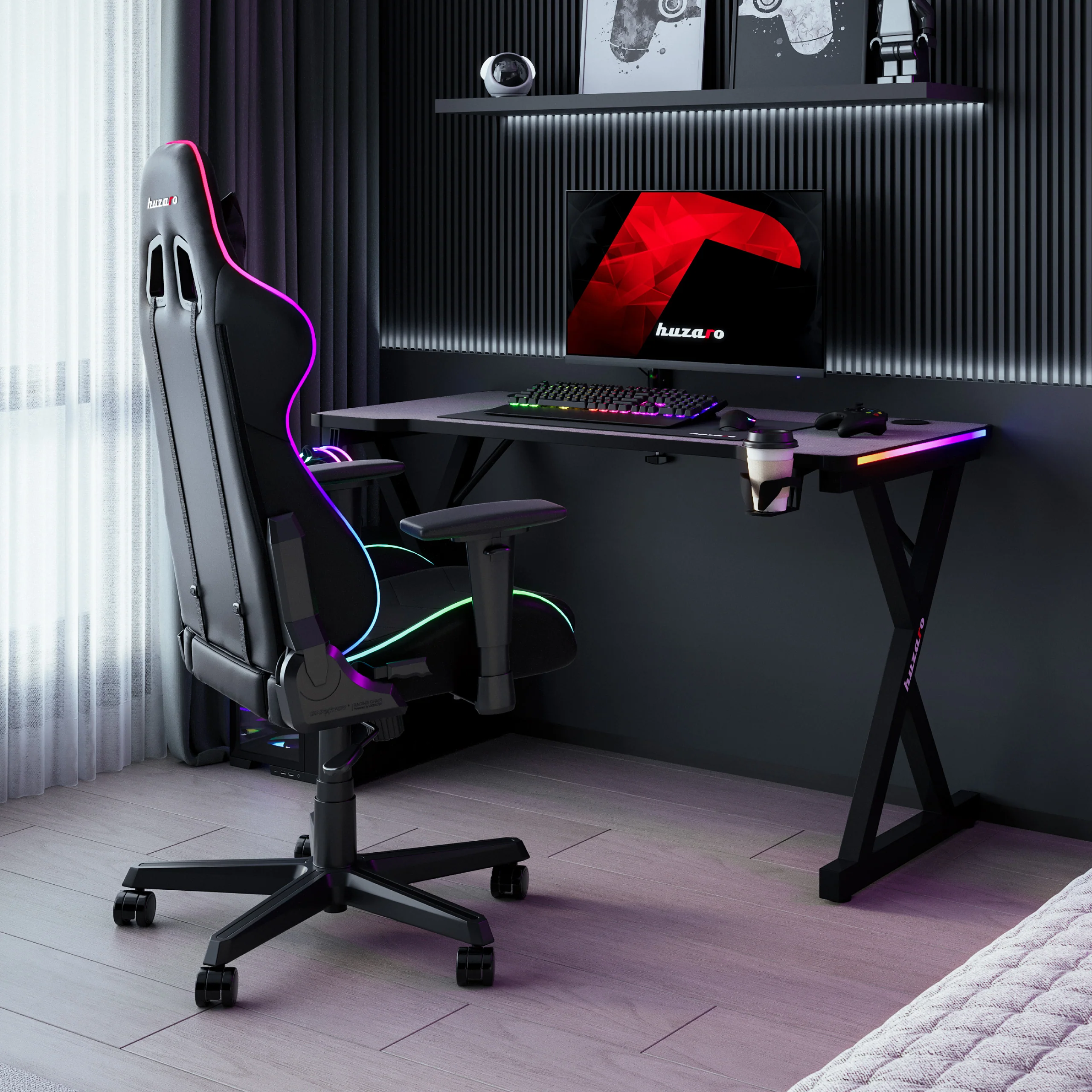 Huzaro Hero 2.3 RGB Gaming-Schreibtisch LED 120 cm - Image 4