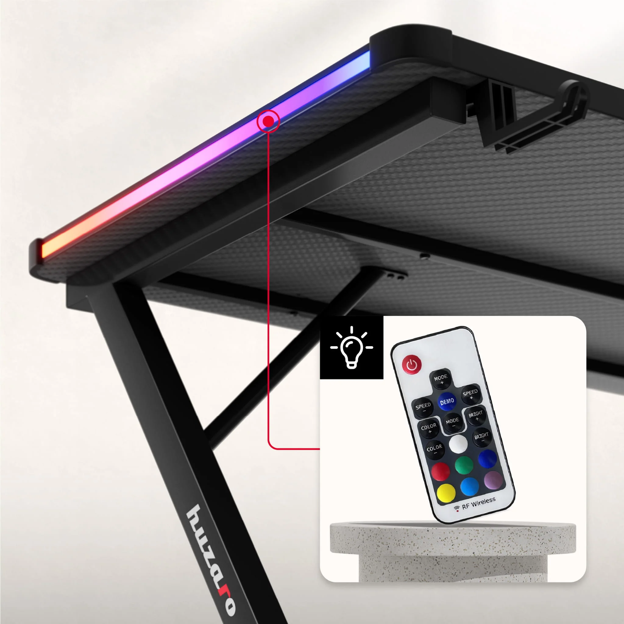 Huzaro Hero 2.5 RGB-LED-Gaming-Tisch - Image 3