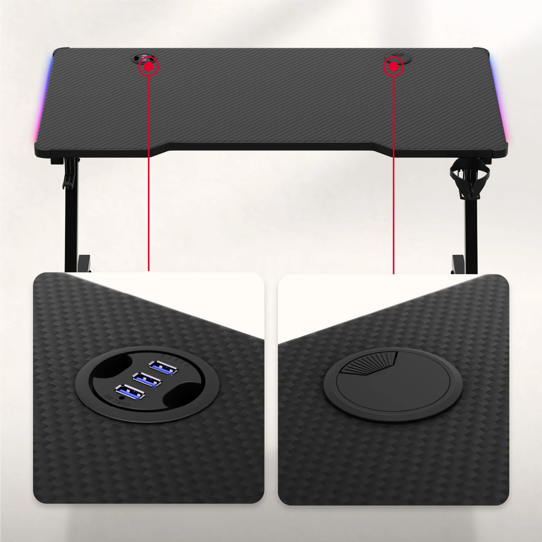 Huzaro Hero 2.5 RGB-LED-Gaming-Tisch - Image 5