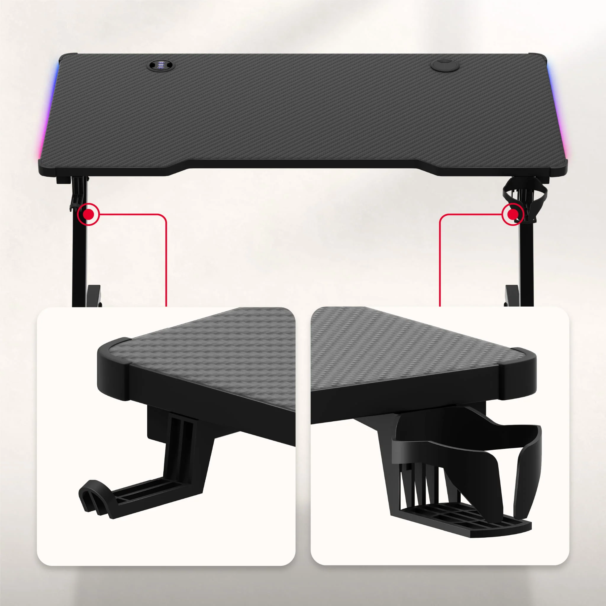 Huzaro Hero 2.5 RGB-LED-Gaming-Tisch - Image 6