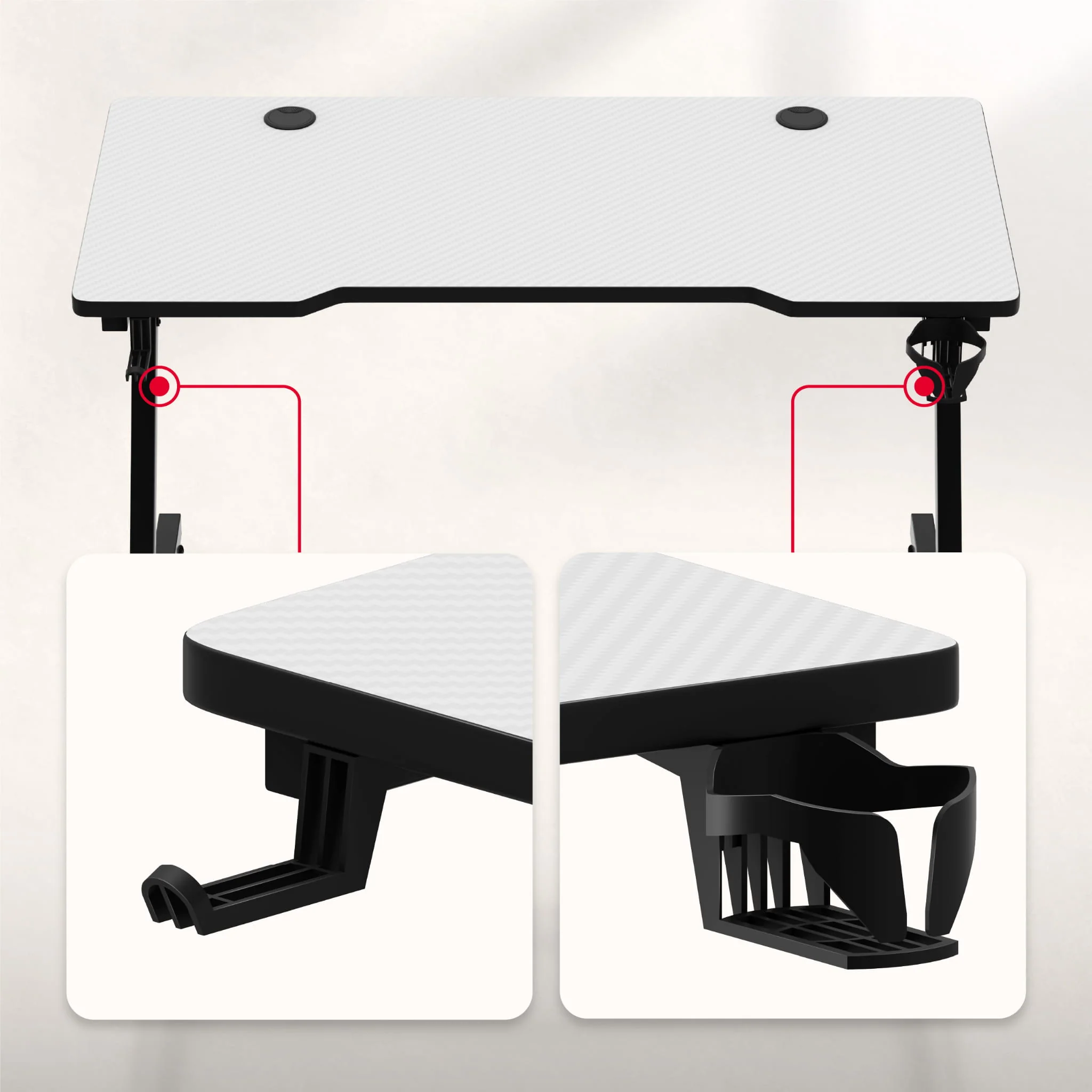 Huzaro Hero 2.5 Weiß Gaming-Schreibtisch - Image 3