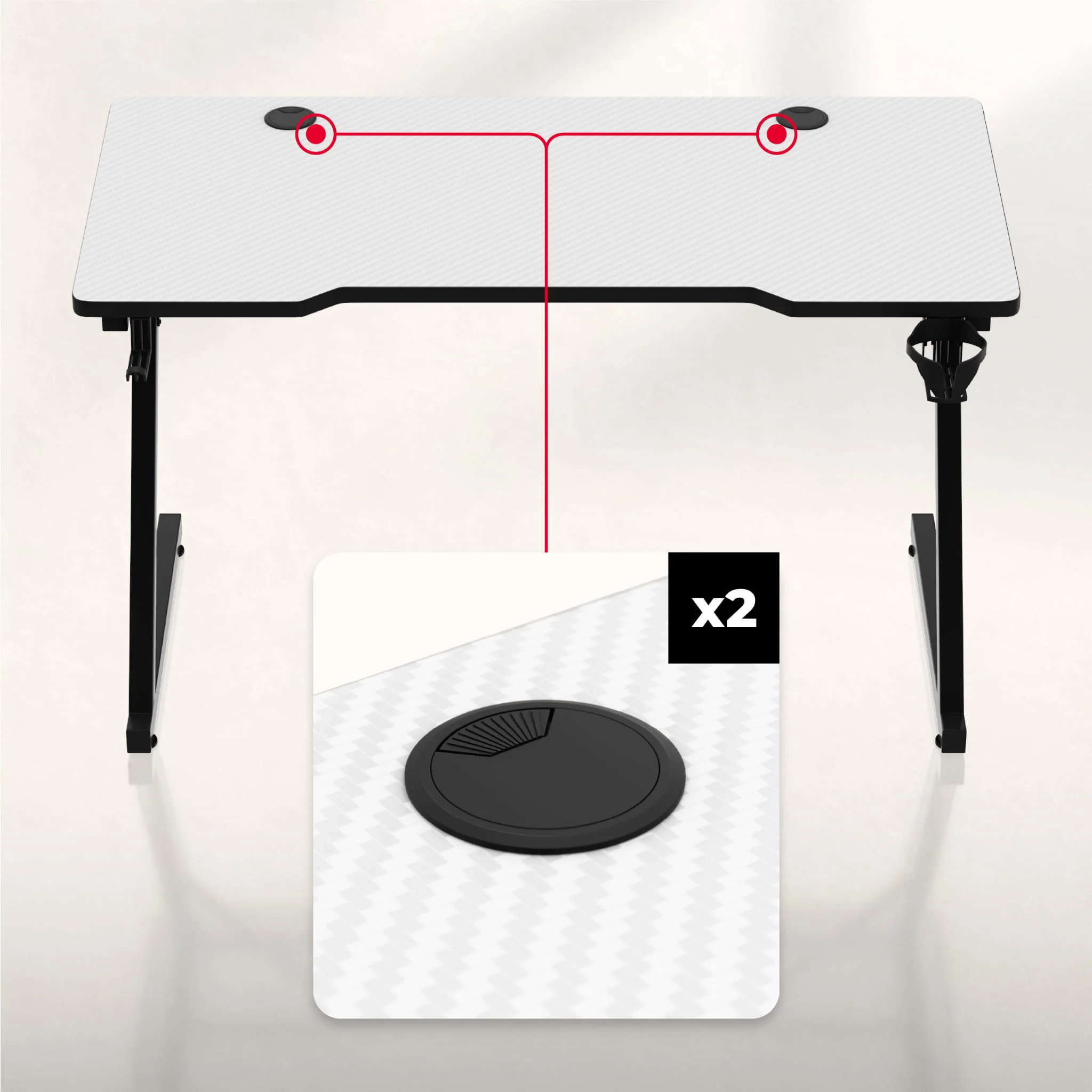 Huzaro Hero 2.5 Weiß Gaming-Schreibtisch - Image 5