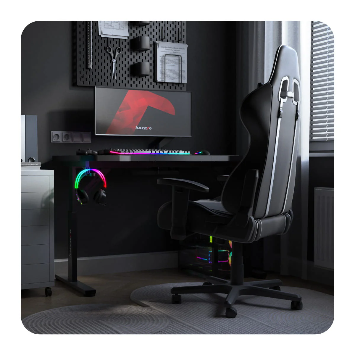 HUZARO Hero 2.6 Gaming-Tisch Schwarz - Image 12