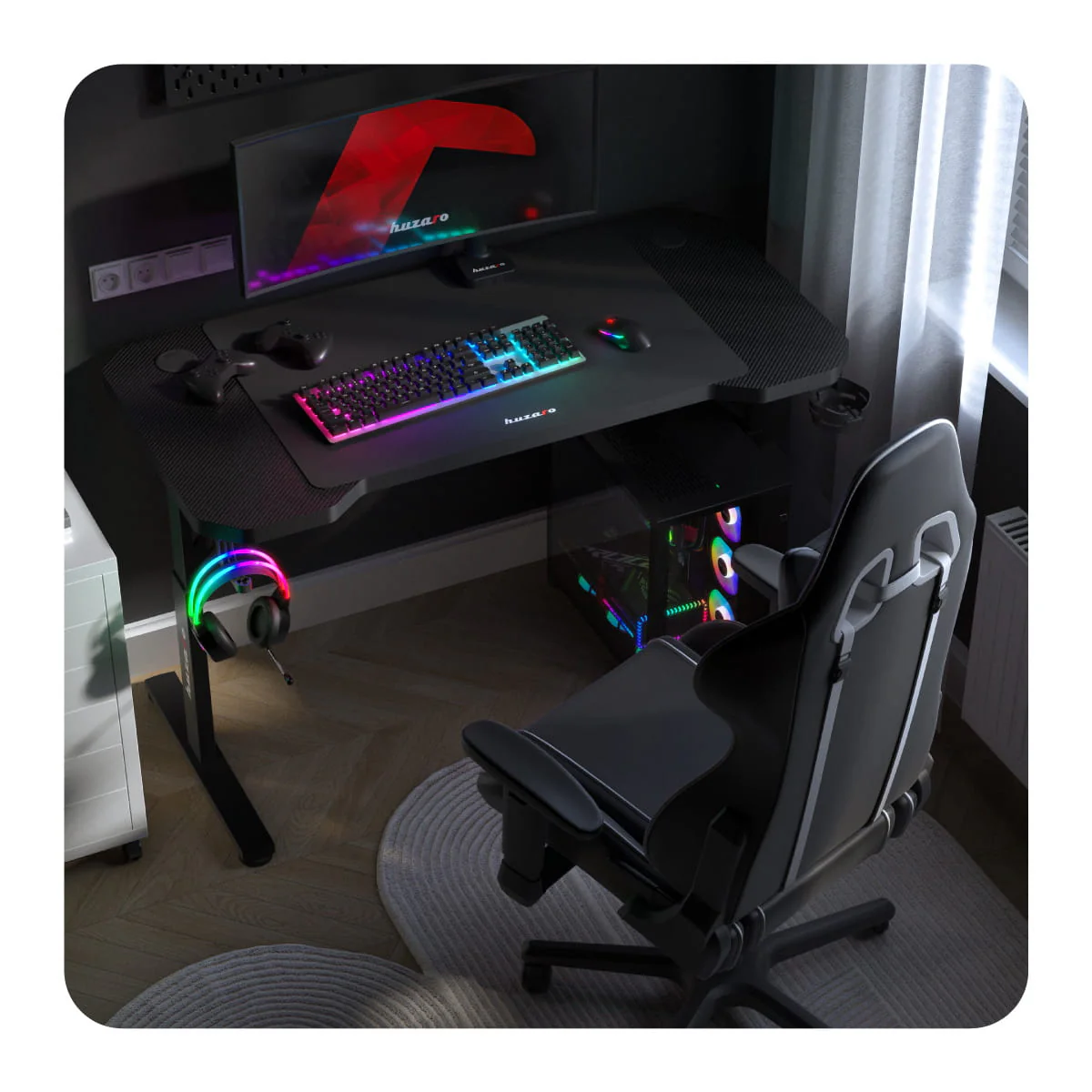 HUZARO Hero 2.6 Gaming-Tisch Schwarz - Image 4