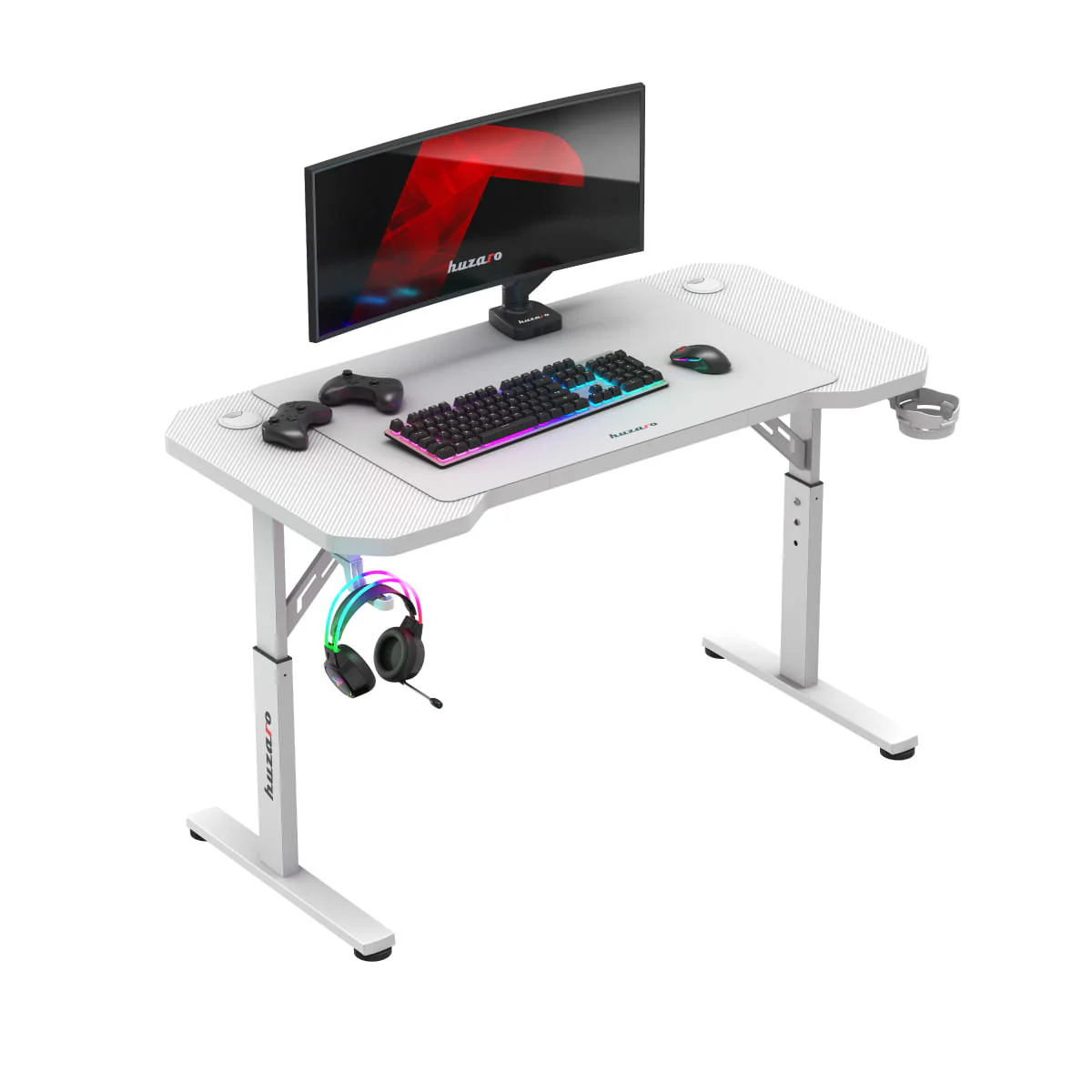 HUZARO Hero 2.6 Weiß Gaming-Schreibtisch Höhenverstellung