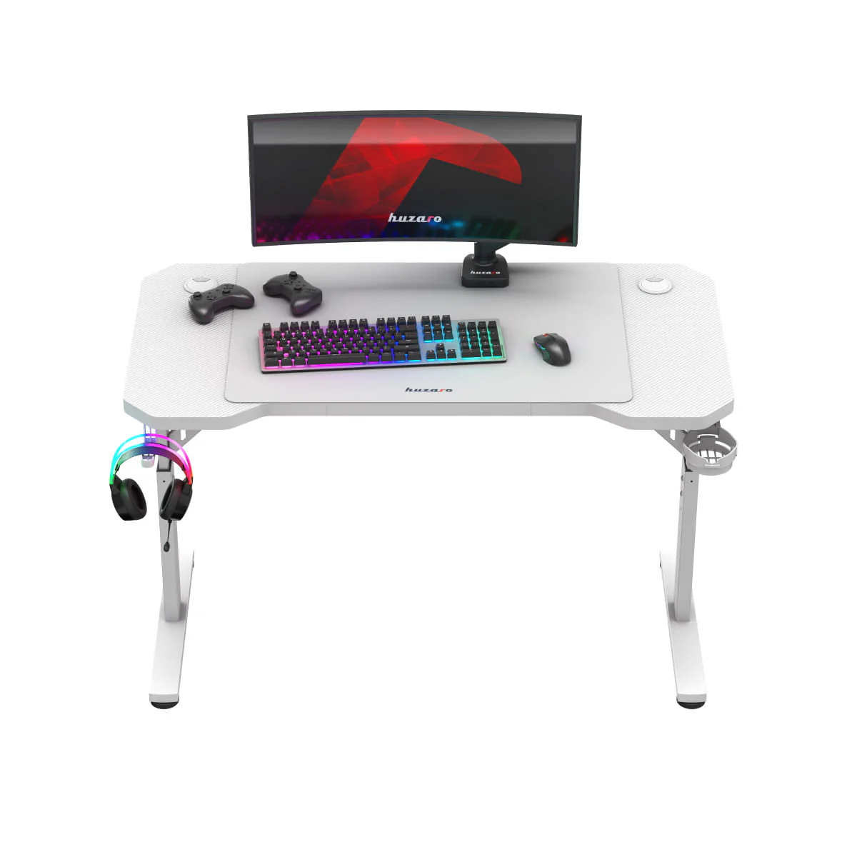 HUZARO Hero 2.6 Weiß Gaming-Schreibtisch Höhenverstellung - Image 11