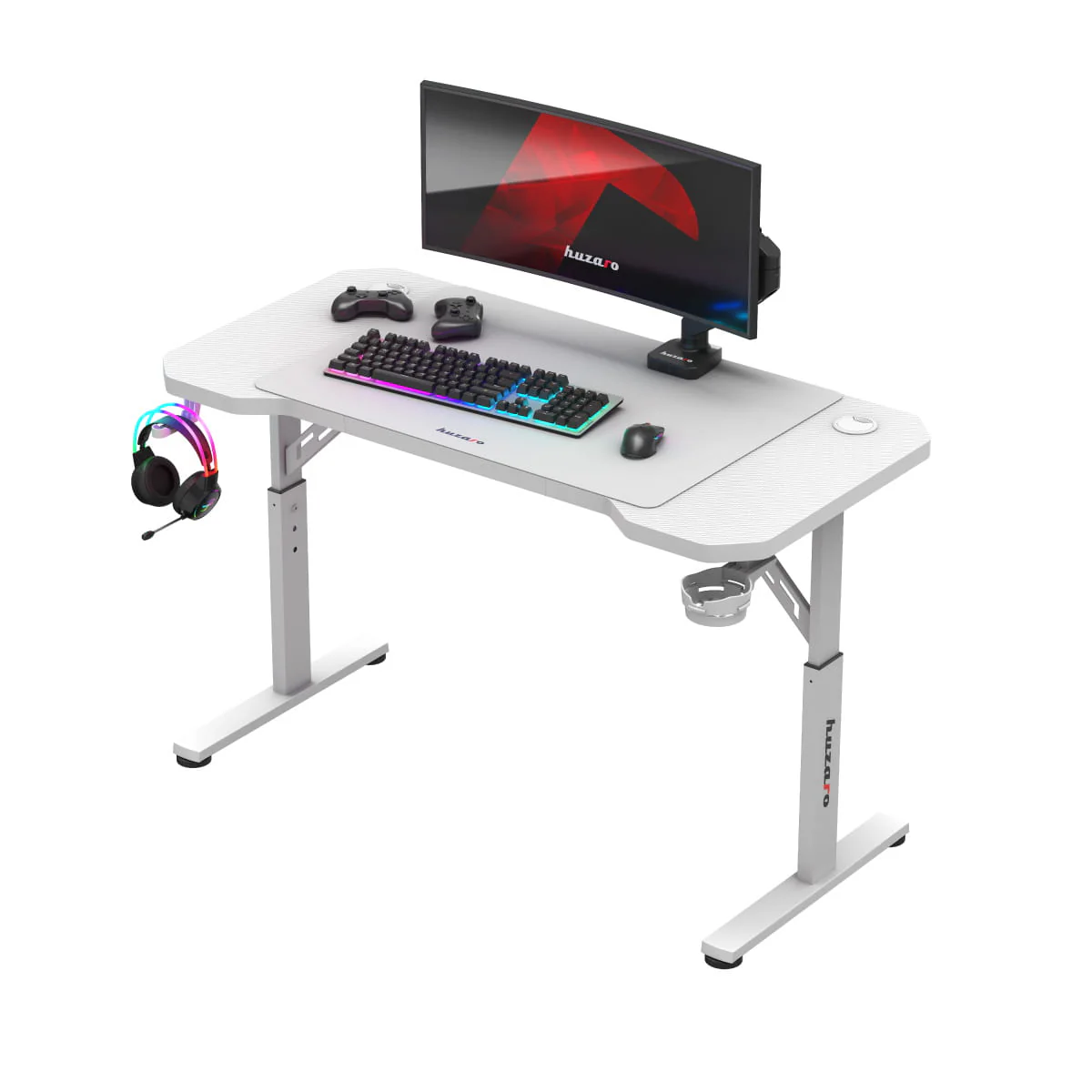 HUZARO Hero 2.6 Weiß Gaming-Schreibtisch Höhenverstellung - Image 9