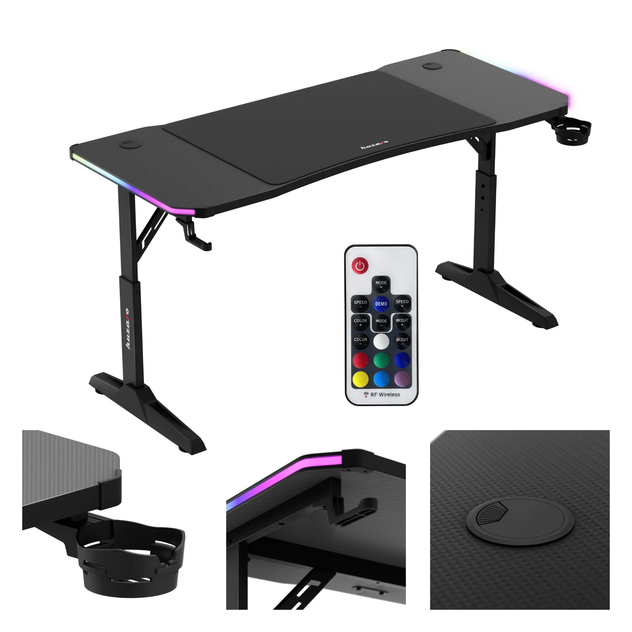 Huzaro Hero 3.6 Schwarzer Gaming-Schreibtisch 140 cm - Image 12