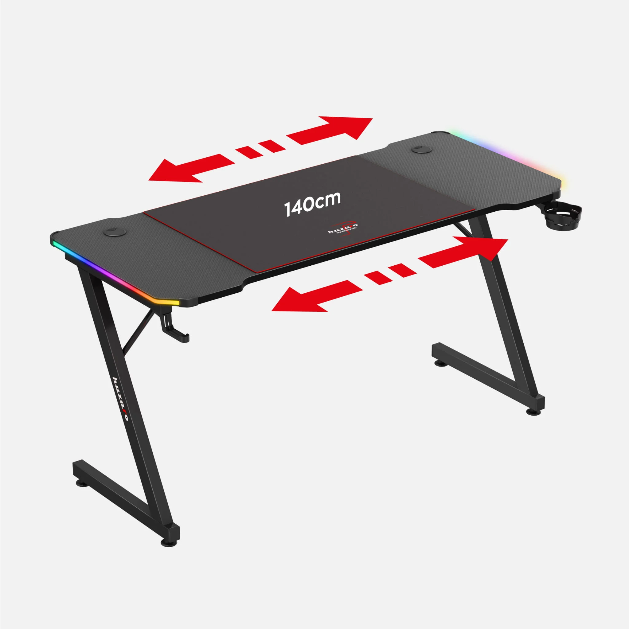 Huzaro Hero 3.3 Schwarzer Gaming-Schreibtisch - Image 8