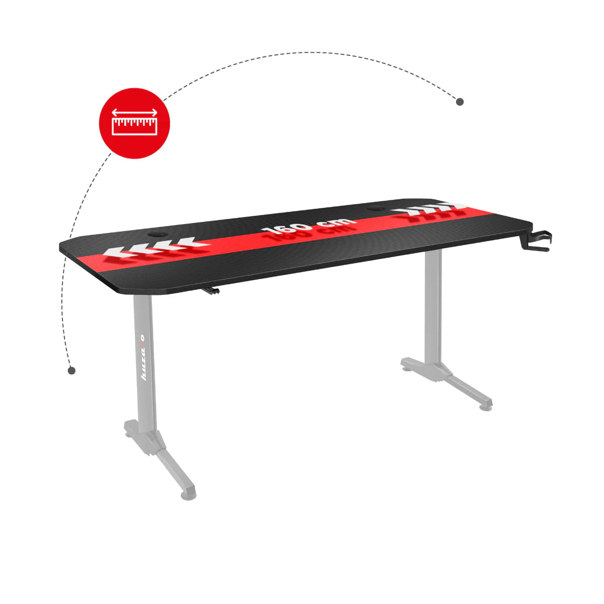 Huzaro Hero 4.7 Gaming-Schreibtisch Schwarz - Image 15