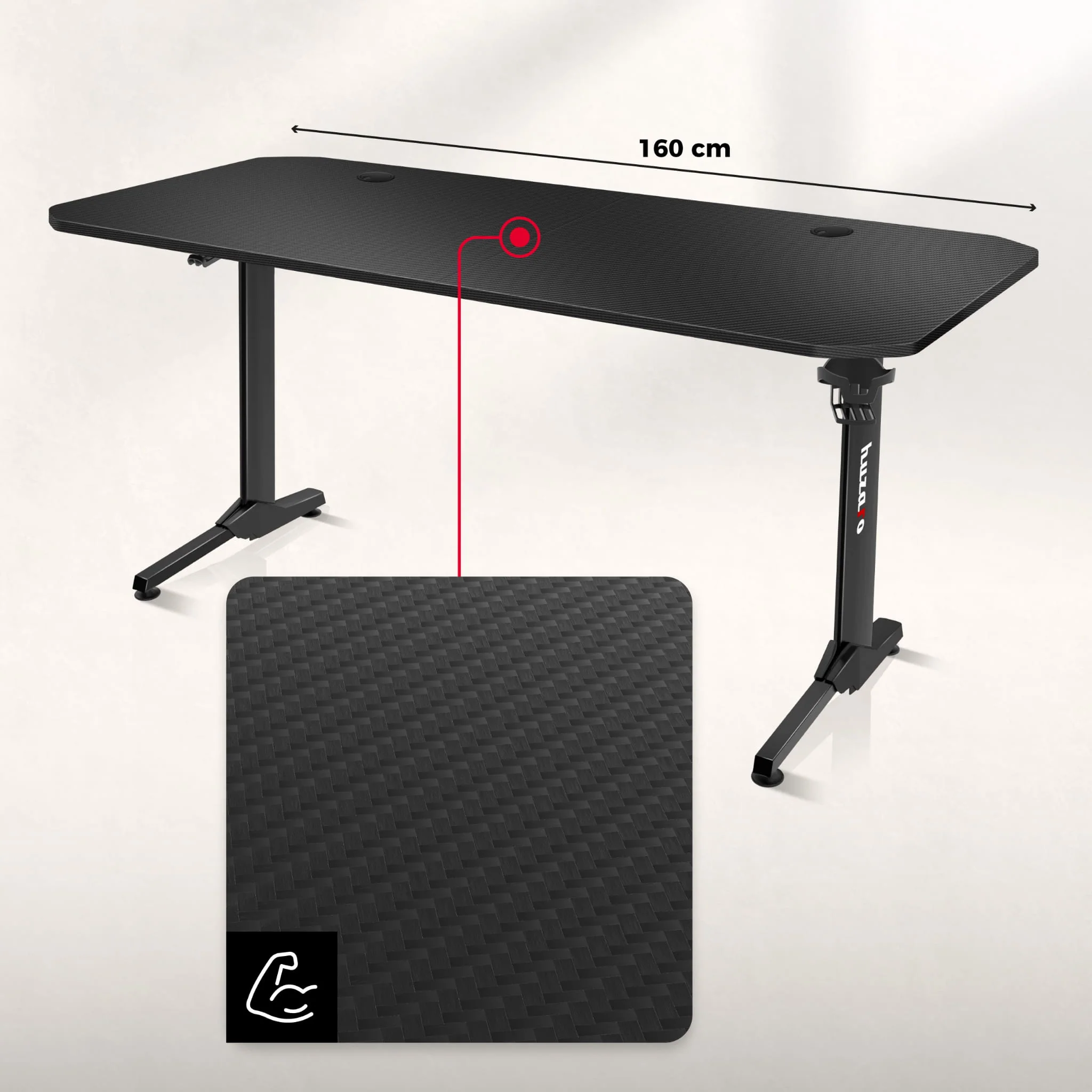 Huzaro Hero 4.7 Gaming-Schreibtisch Schwarz - Image 4