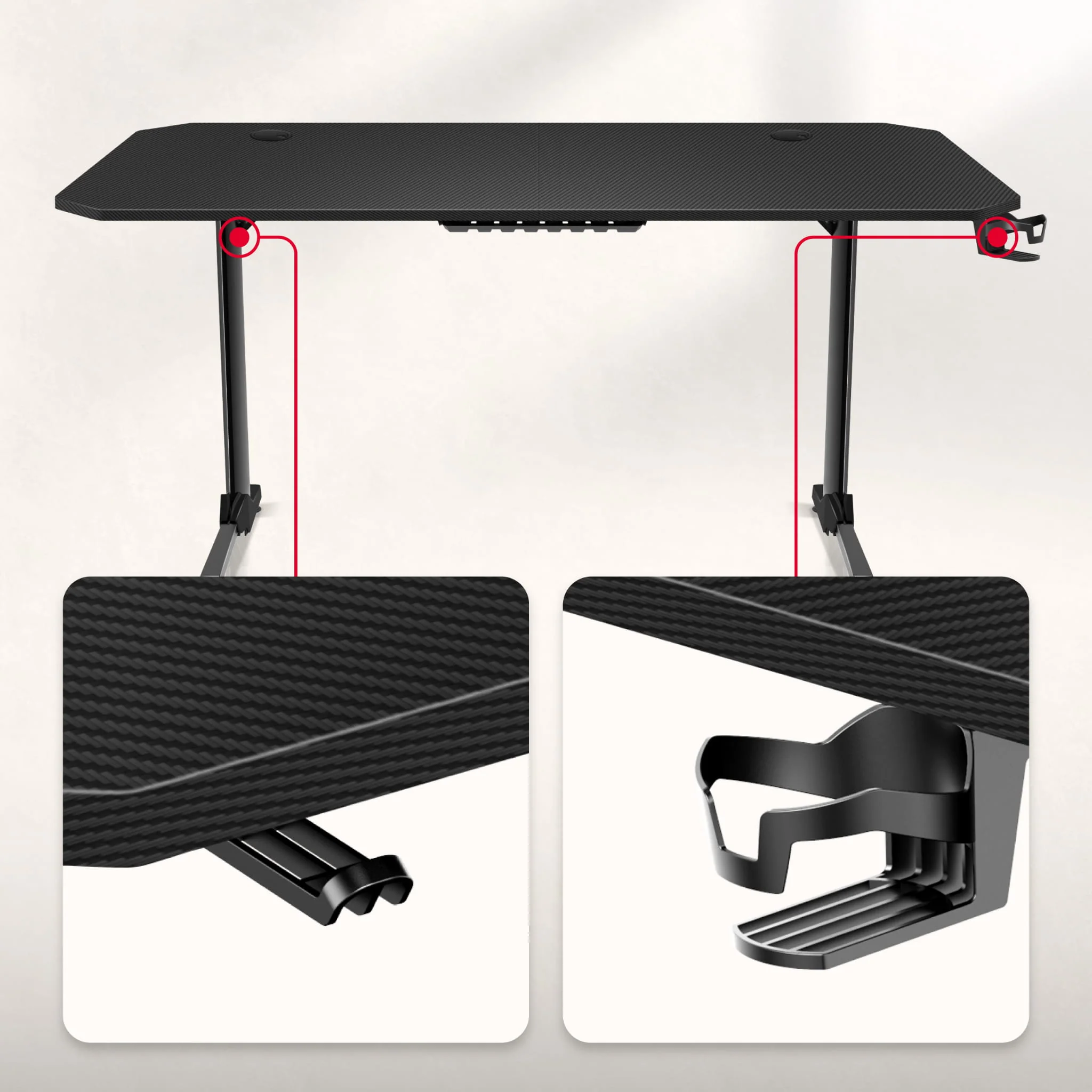 Huzaro Hero 4.7 Gaming-Schreibtisch Schwarz - Image 6