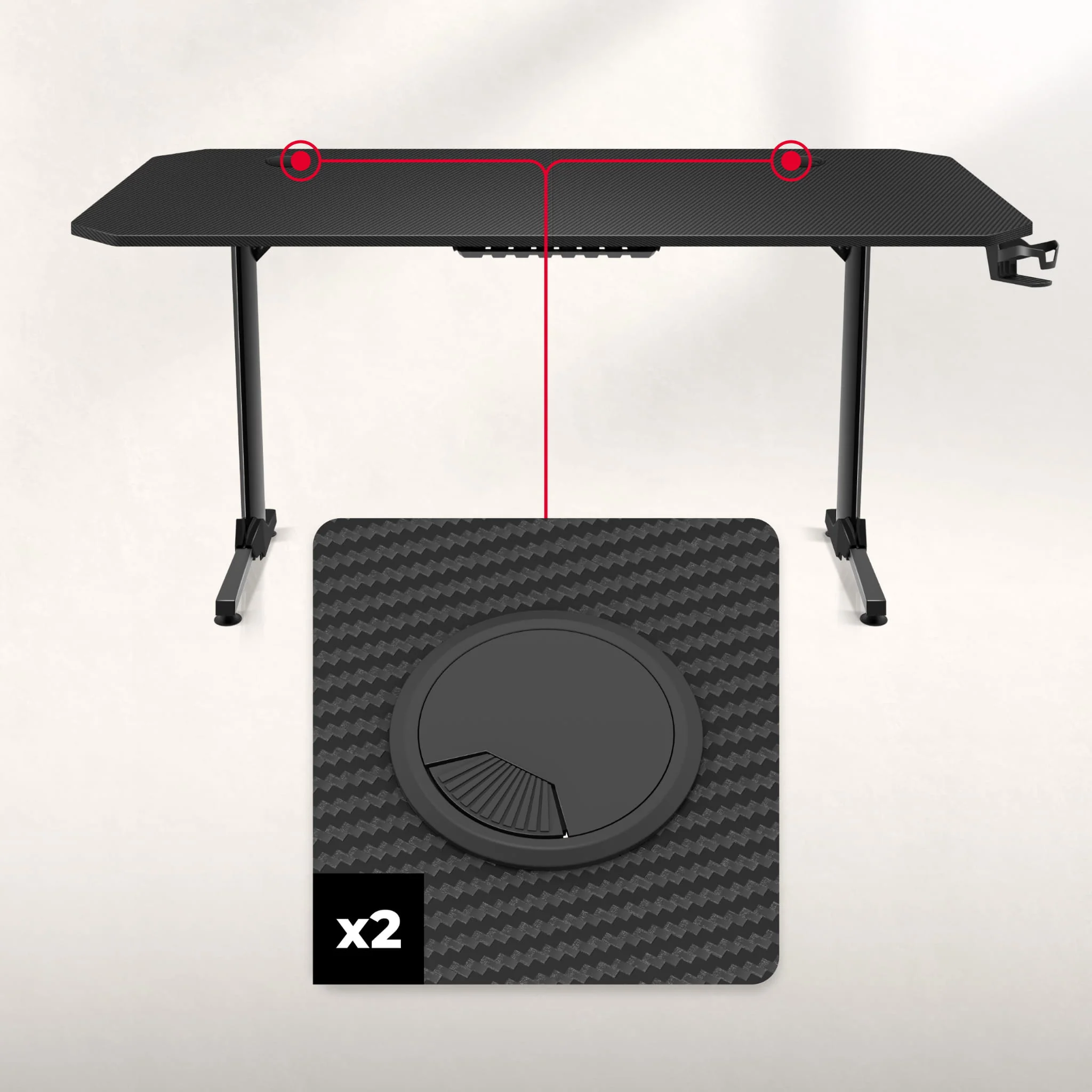Huzaro Hero 4.7 Gaming-Schreibtisch Schwarz - Image 7