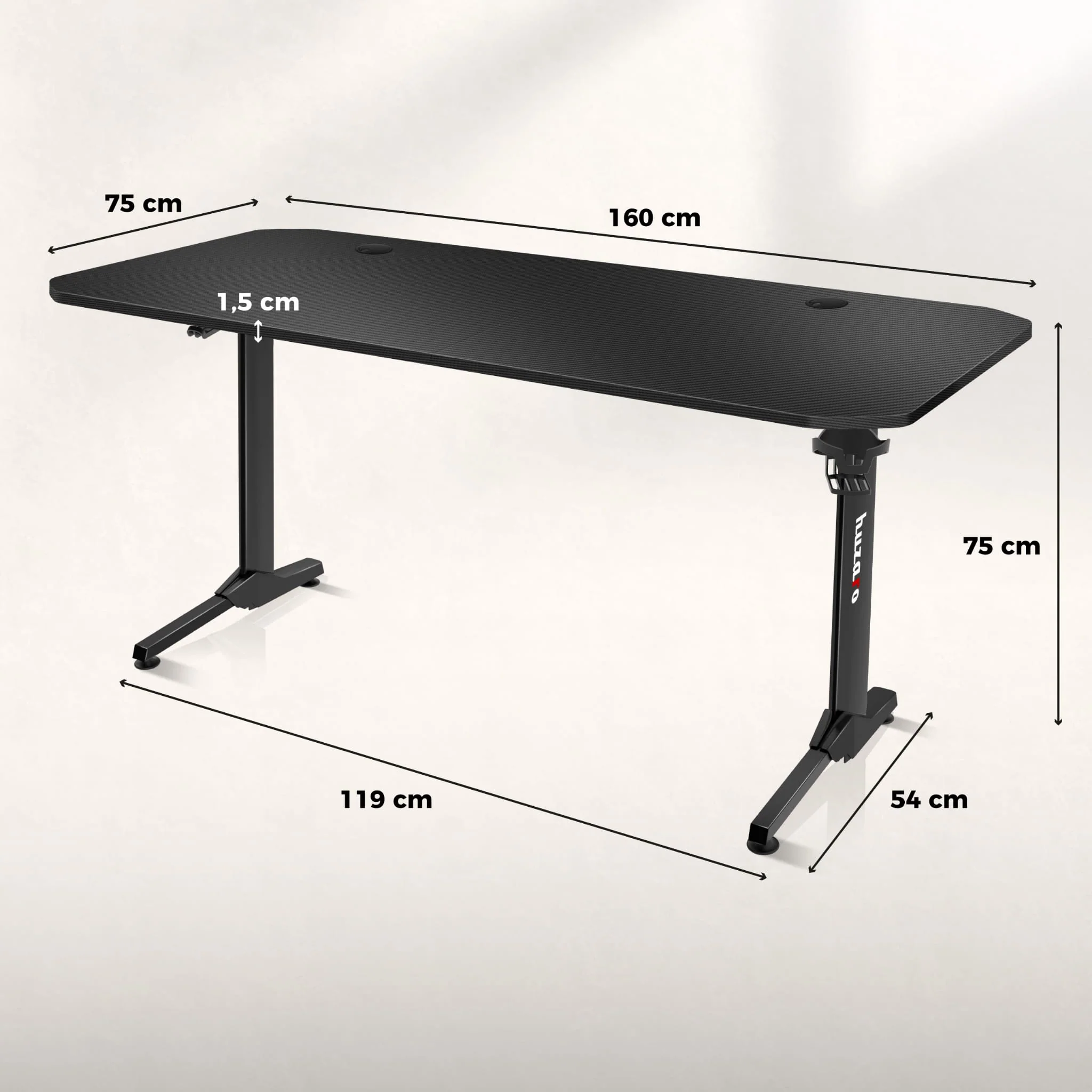 Huzaro Hero 4.7 Gaming-Schreibtisch Schwarz - Image 9